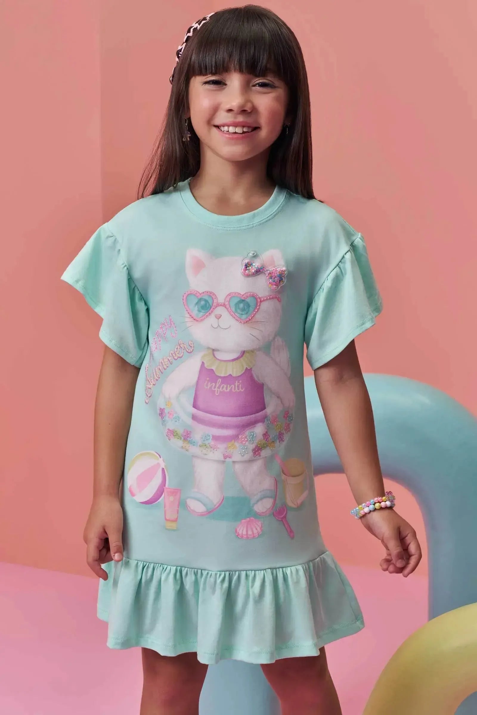 Vestido em Meia Malha 97946 Infanti Infantil Menina