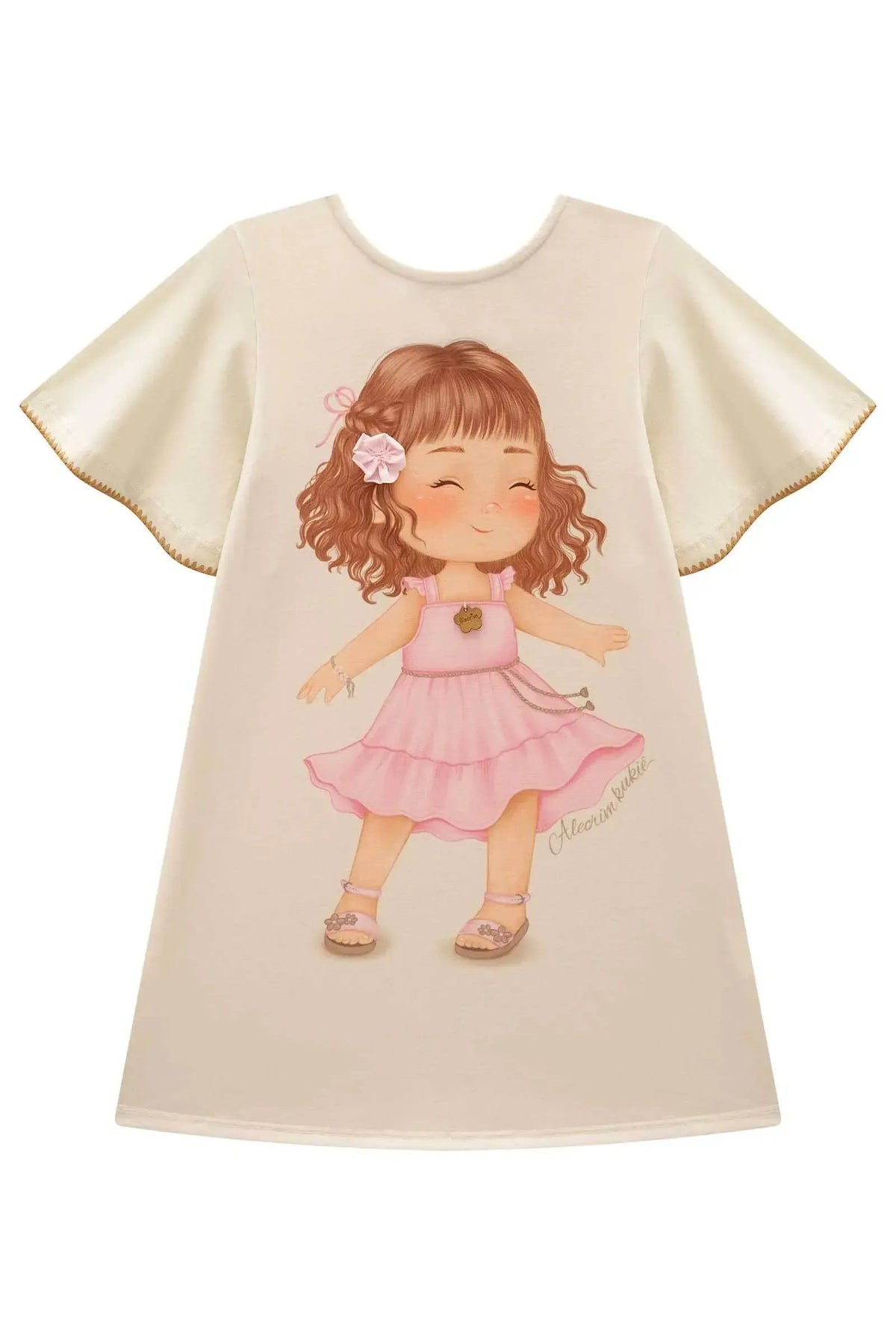Vestido em Meia Malha 98533 Kukiê Infantil Menina