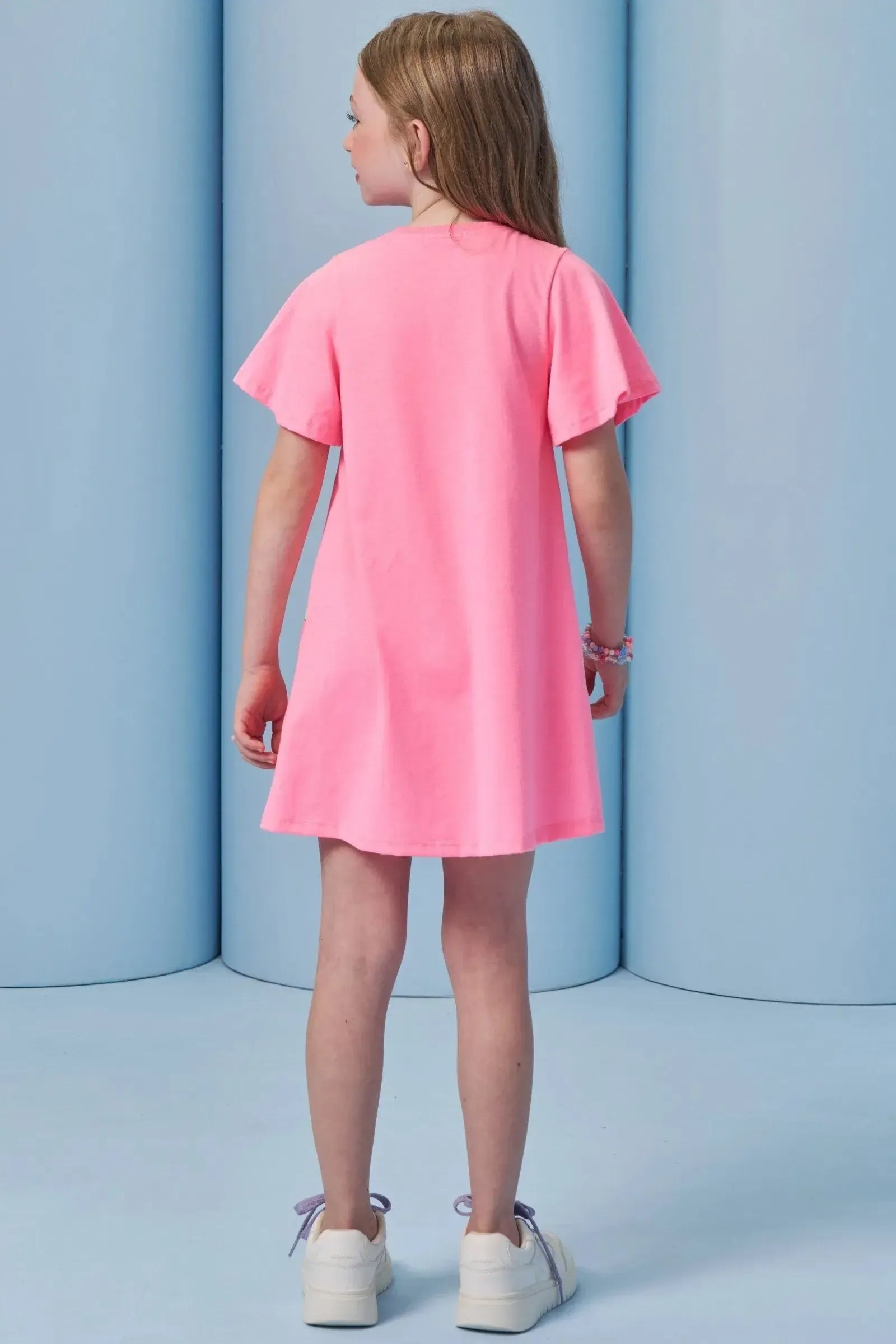 Vestido em Meia Malha. Acompanha Kit Pulseiras 93429 Infanti Infantil Menina