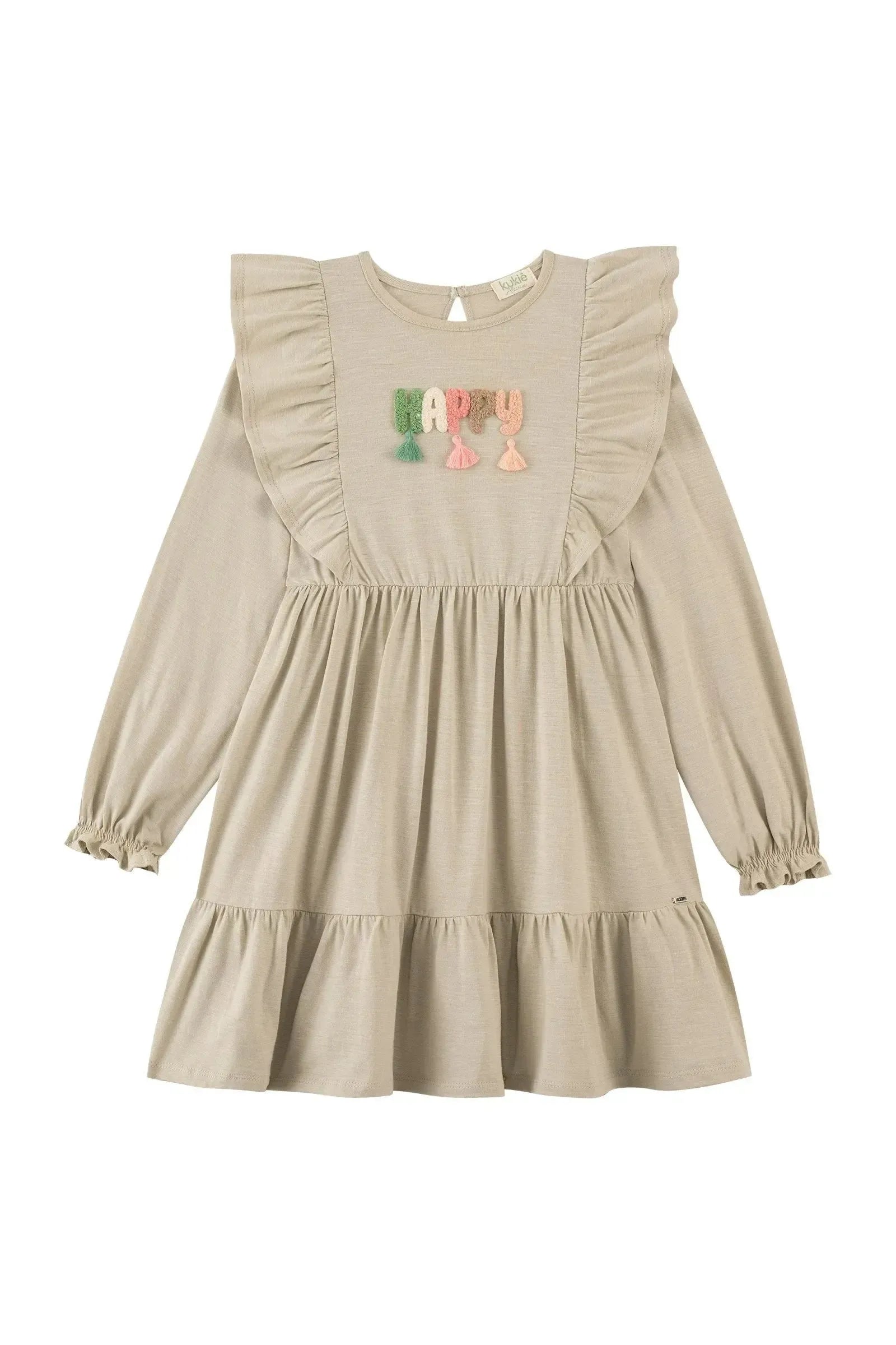 Vestido em Meia Malha Flamê 89258 Kukiê Infantil Menina