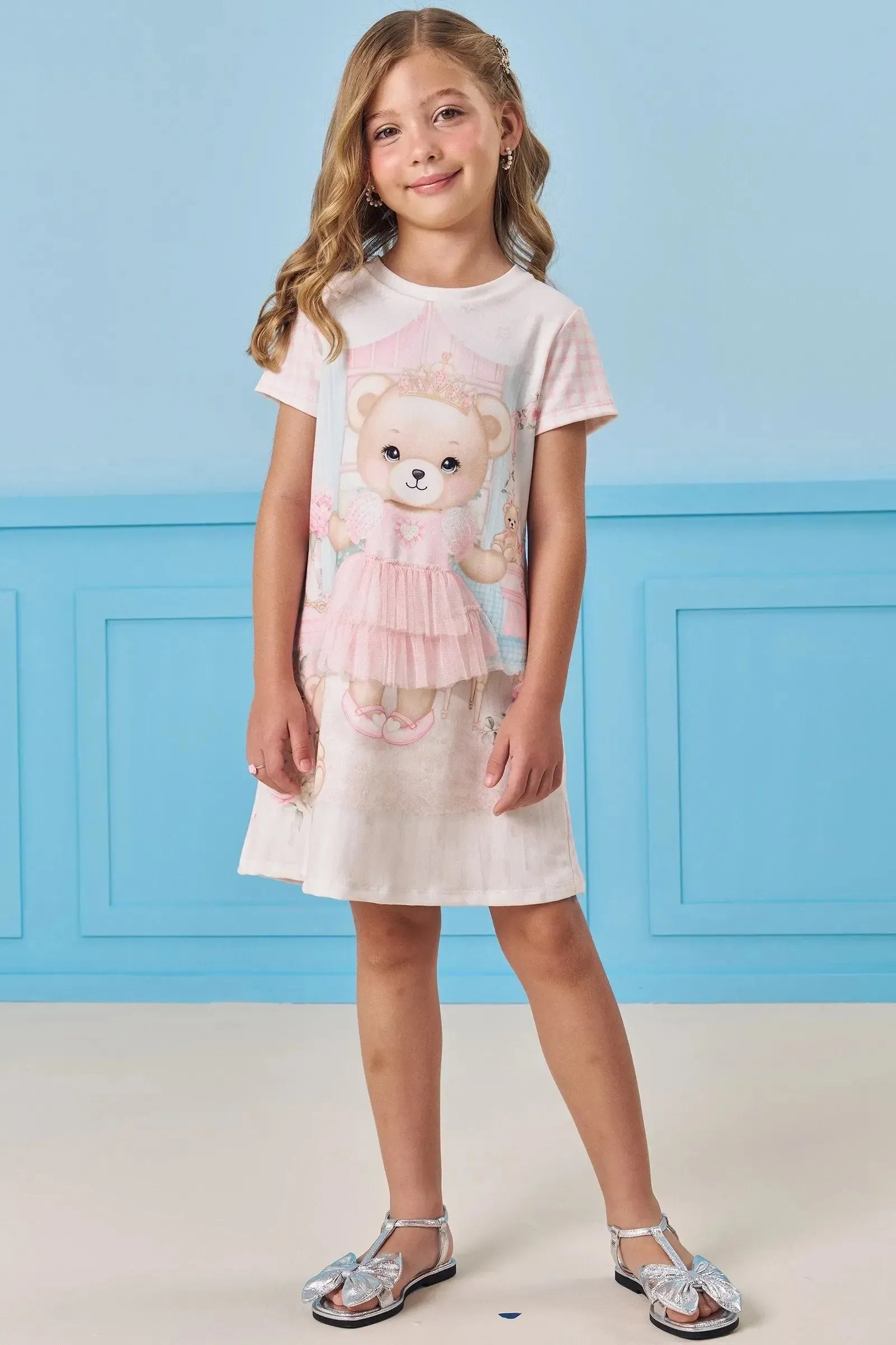 Vestido em Molecotton 82831 Infanti Infantil Menina