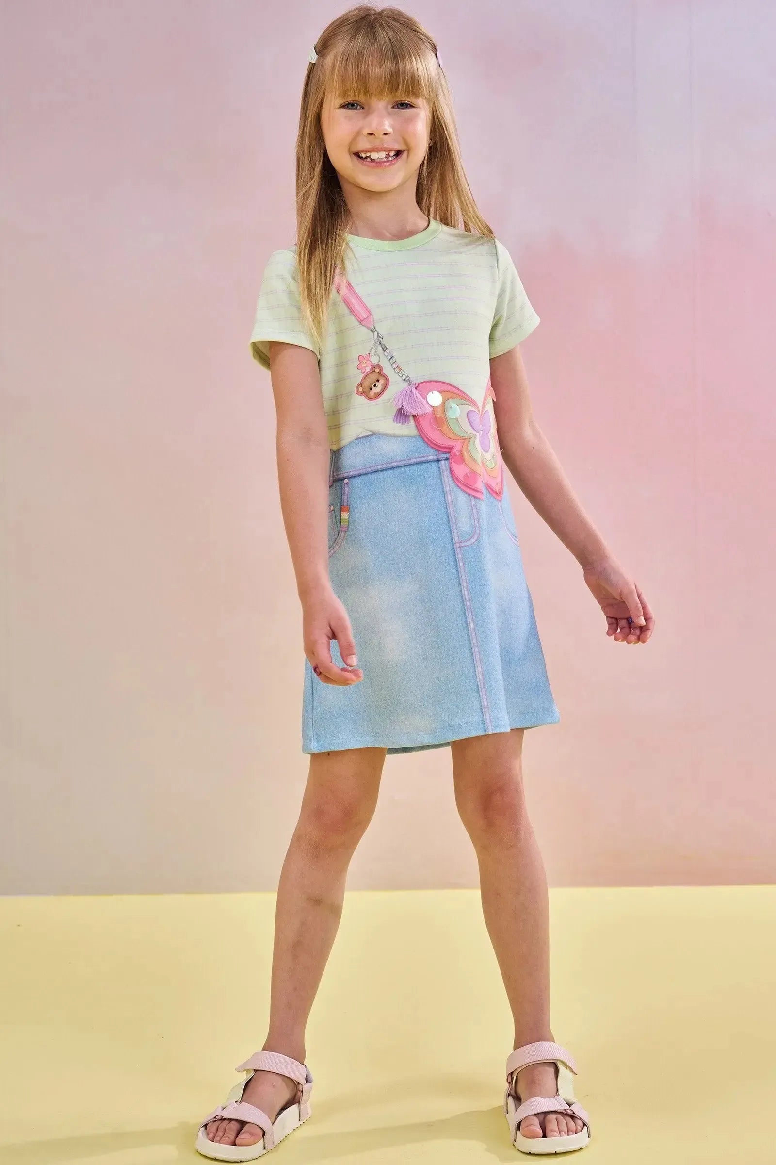 Vestido em Molecotton 83021 Infanti Infantil Menina