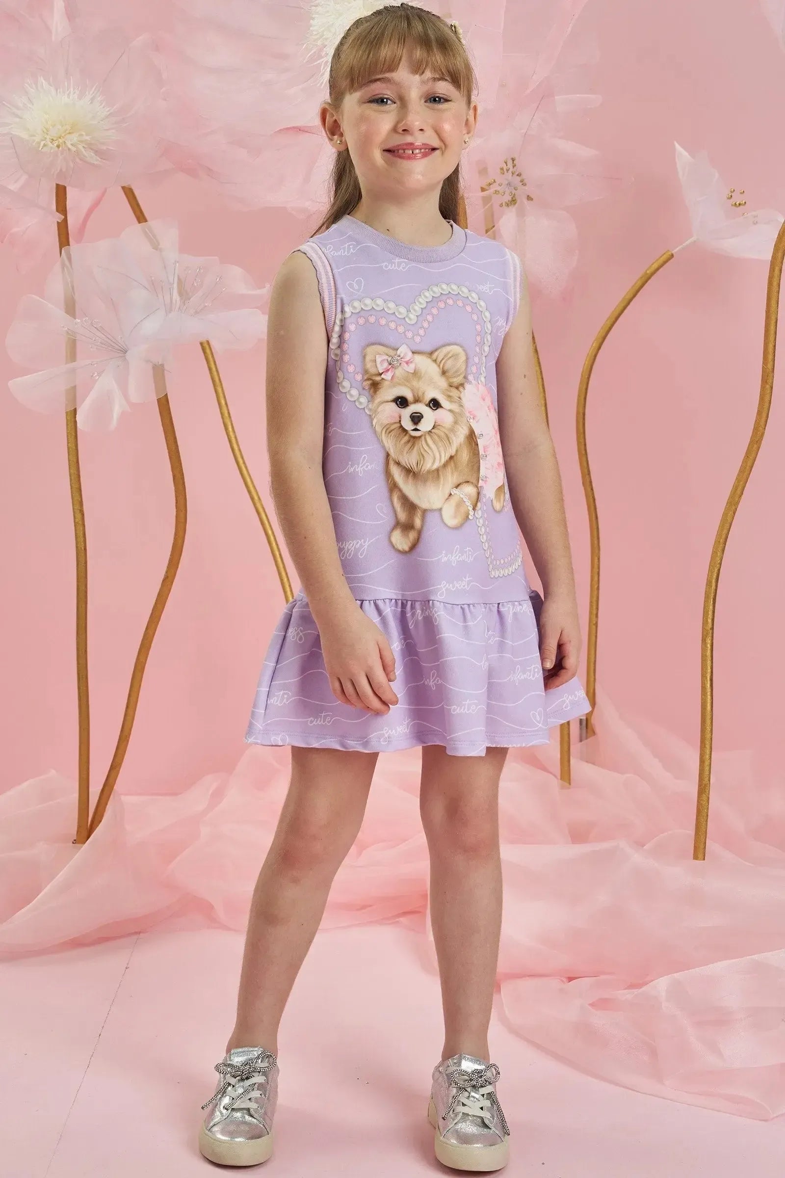 Vestido em Molecotton 83695 Infanti Infantil Menina
