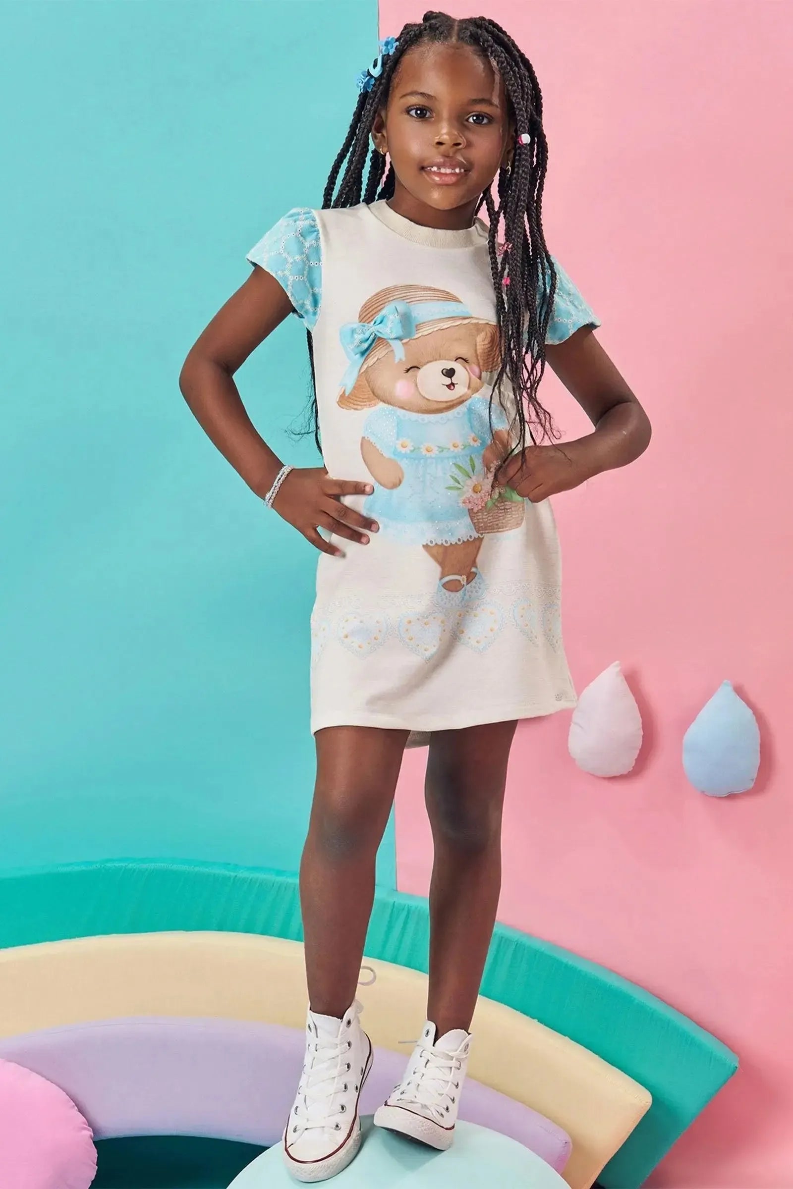 Vestido em Molecotton 84559 Kukiê Infantil Menina