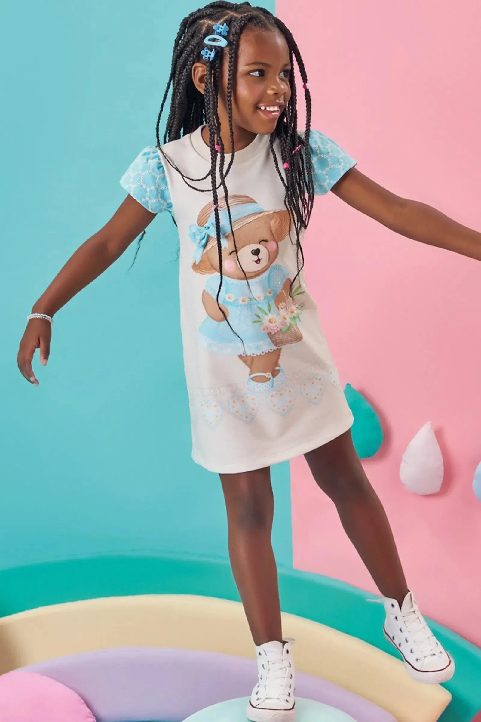 Vestido em Molecotton 84559 Kukiê Infantil Menina