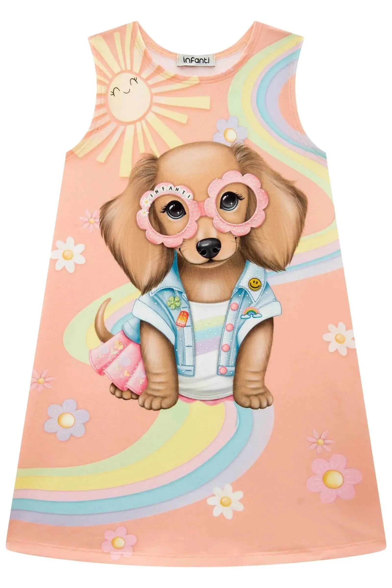 Vestido em Molecotton 86596 Infanti Infantil Menina