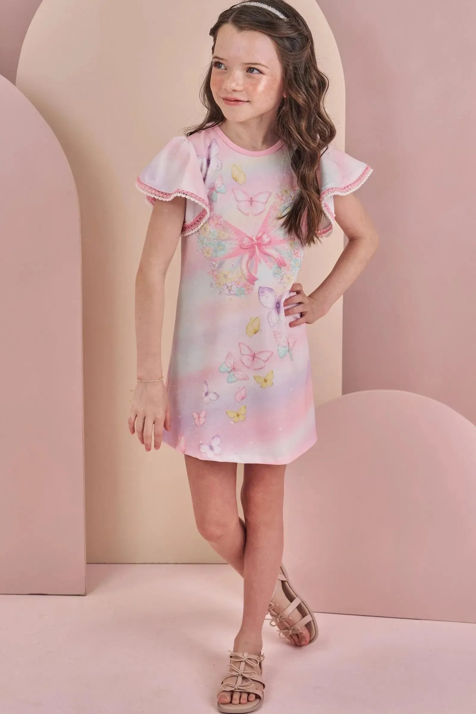Vestido em Molecotton 88127 Infanti Infantil Menina
