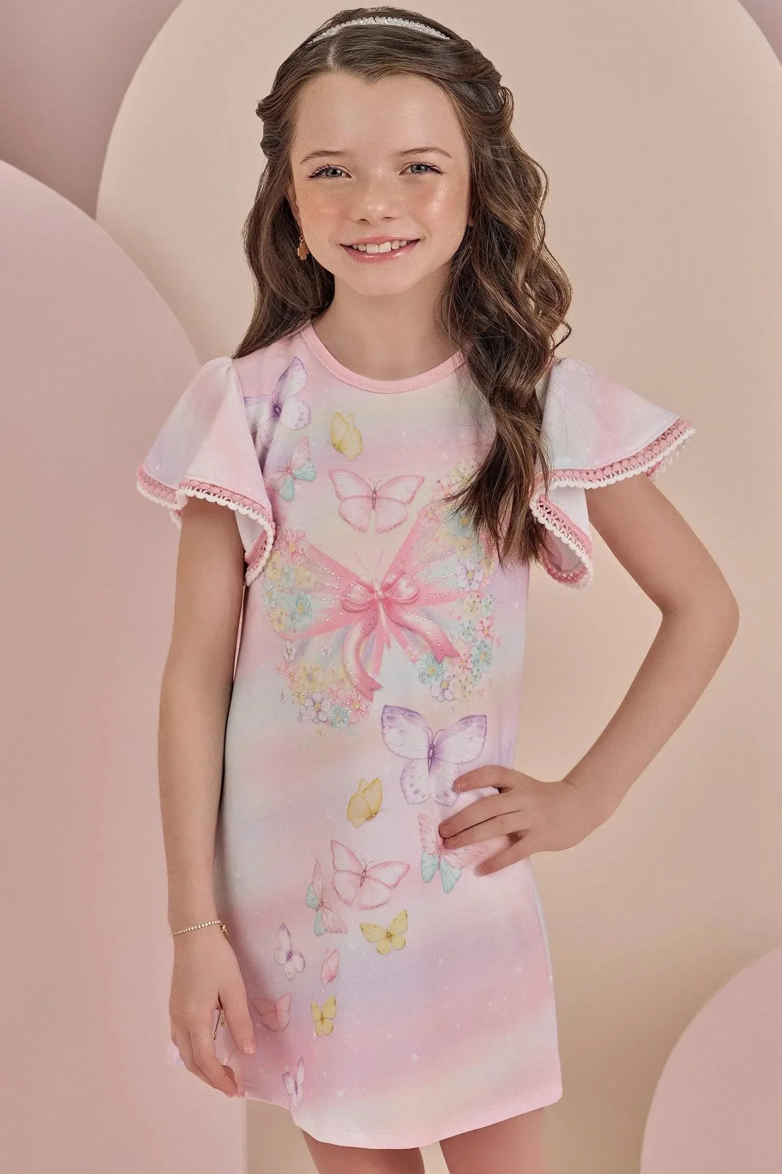 Vestido em Molecotton 88127 Infanti Infantil Menina
