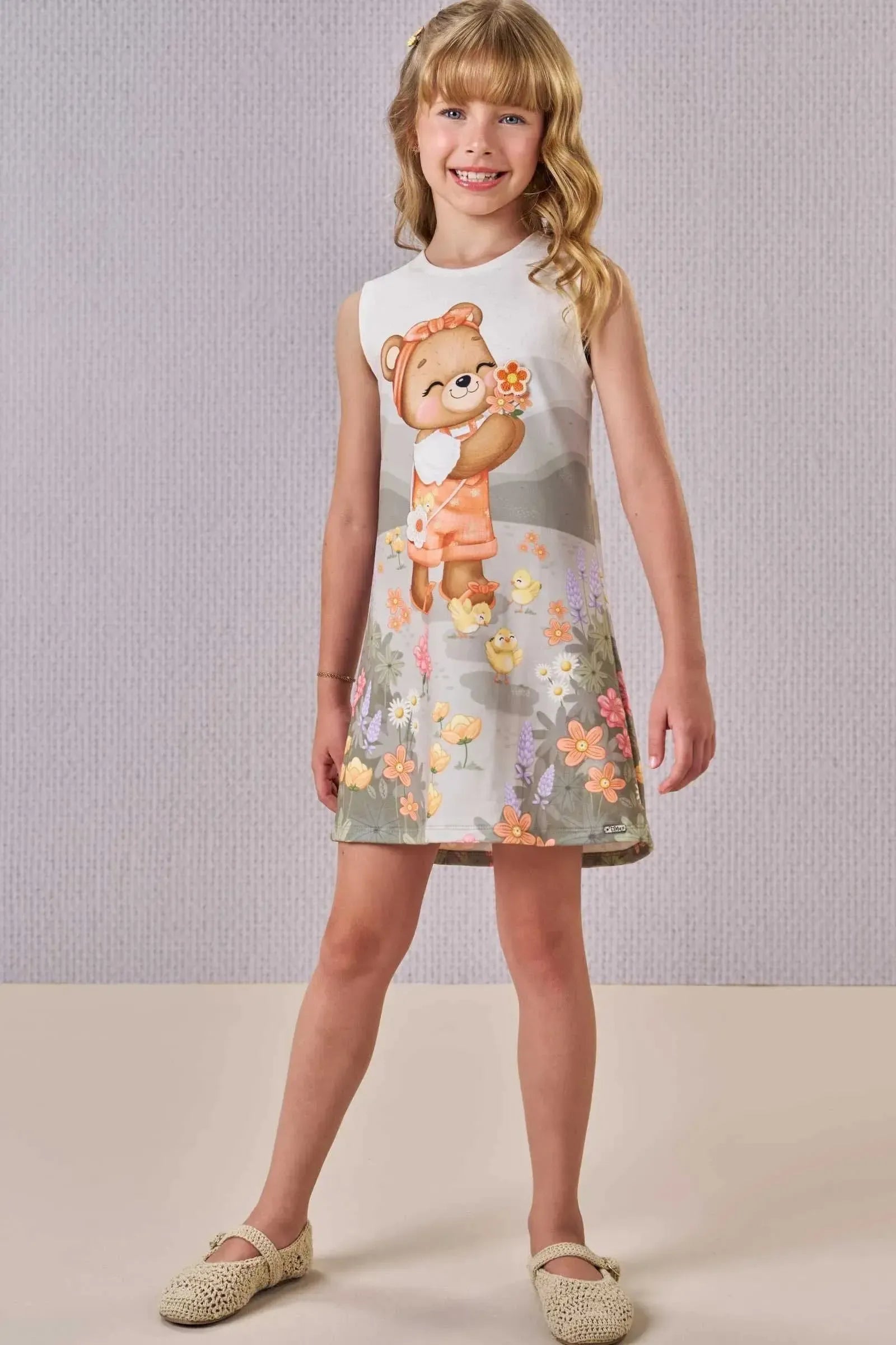 Vestido em Molecotton 88647 Infanti Infantil Menina