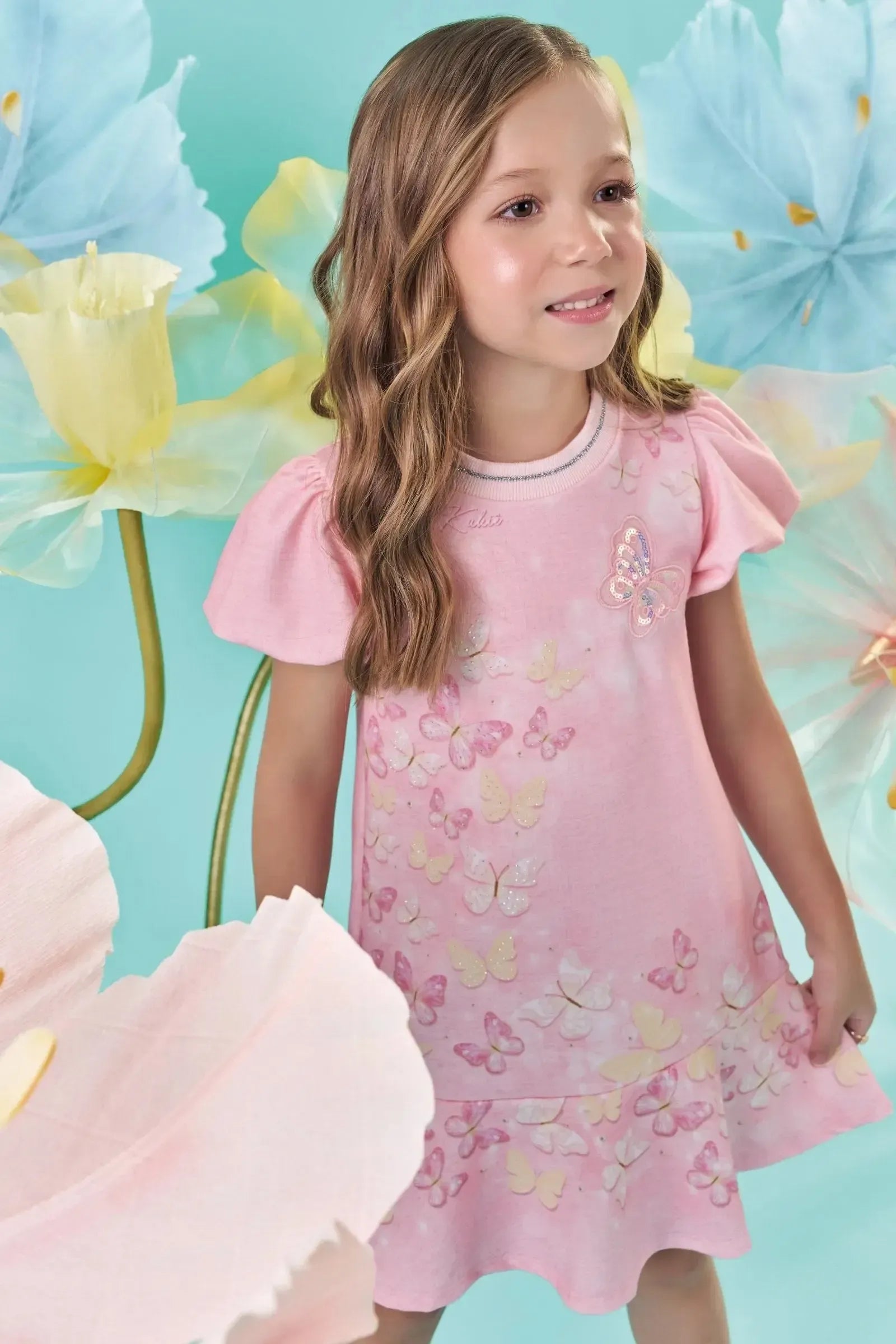 Vestido em Molecotton 88827 Kukiê Infantil Menina