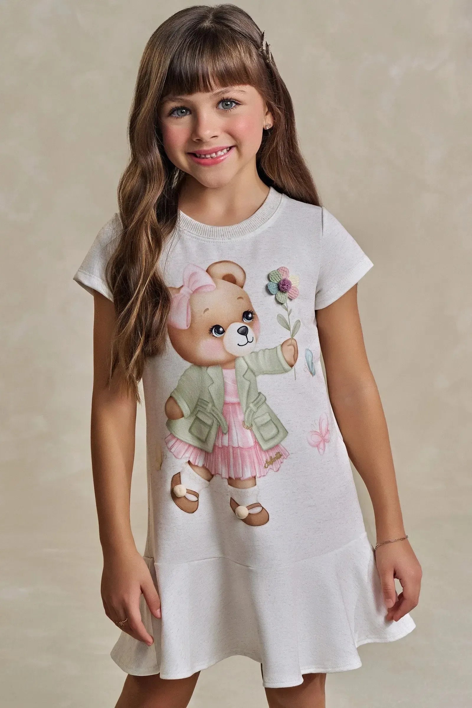 Vestido em Molecotton 93466 Infanti Infantil Menina