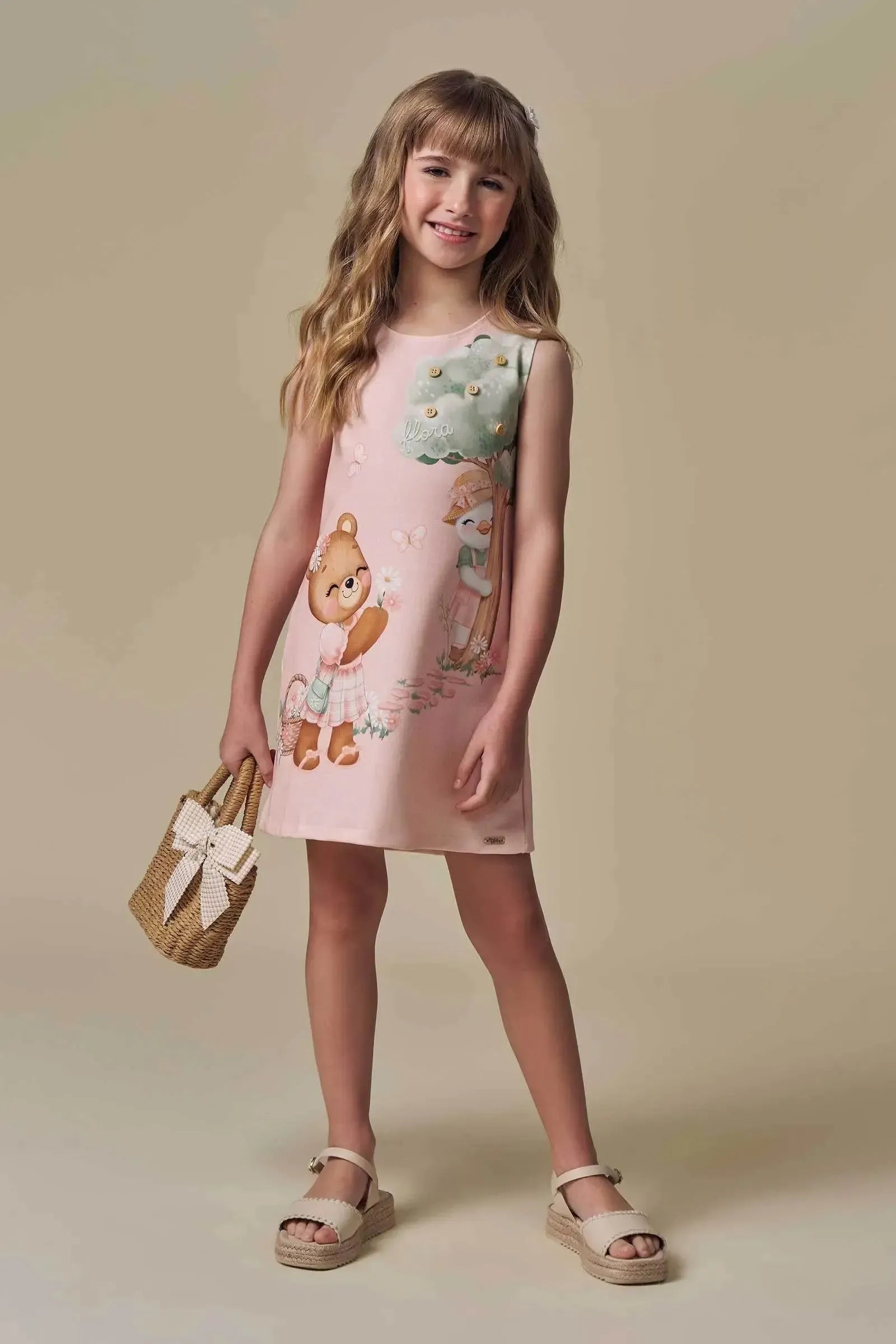 Vestido em Molecotton 94487 Infanti Infantil Menina