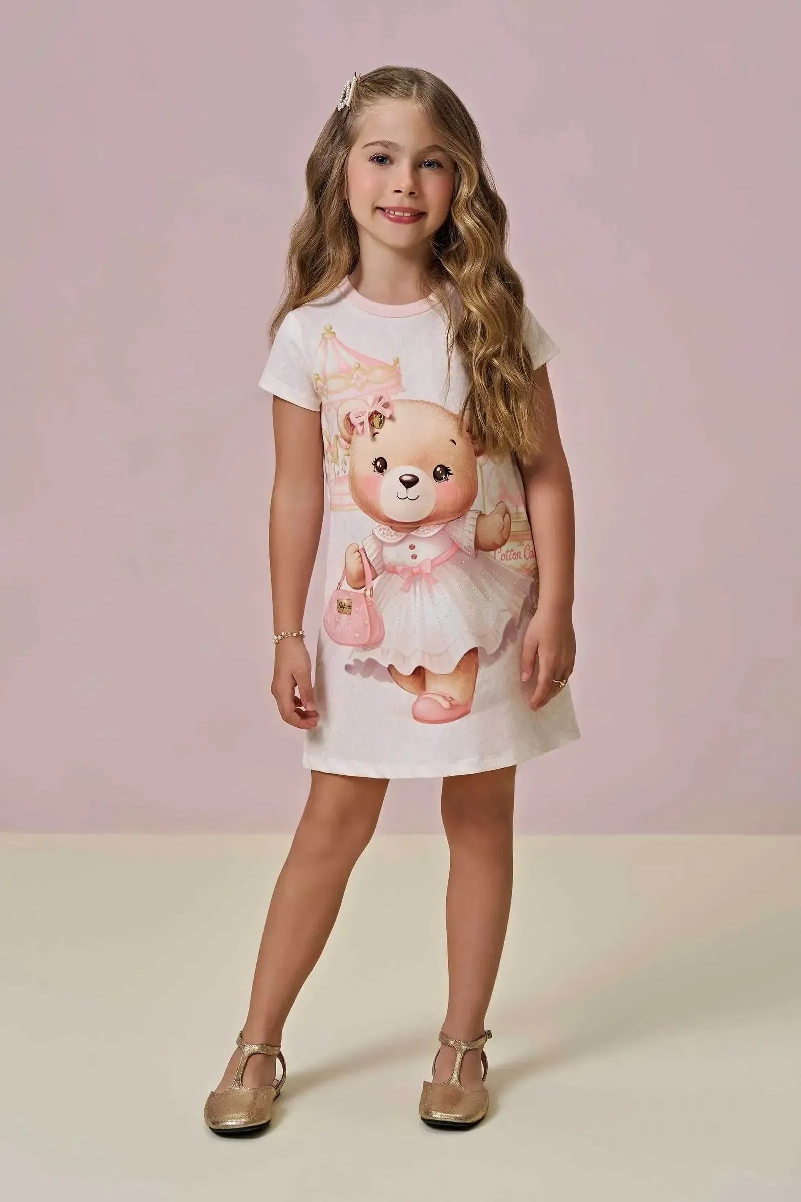Vestido em Molecotton 94644 Infanti Infantil Menina