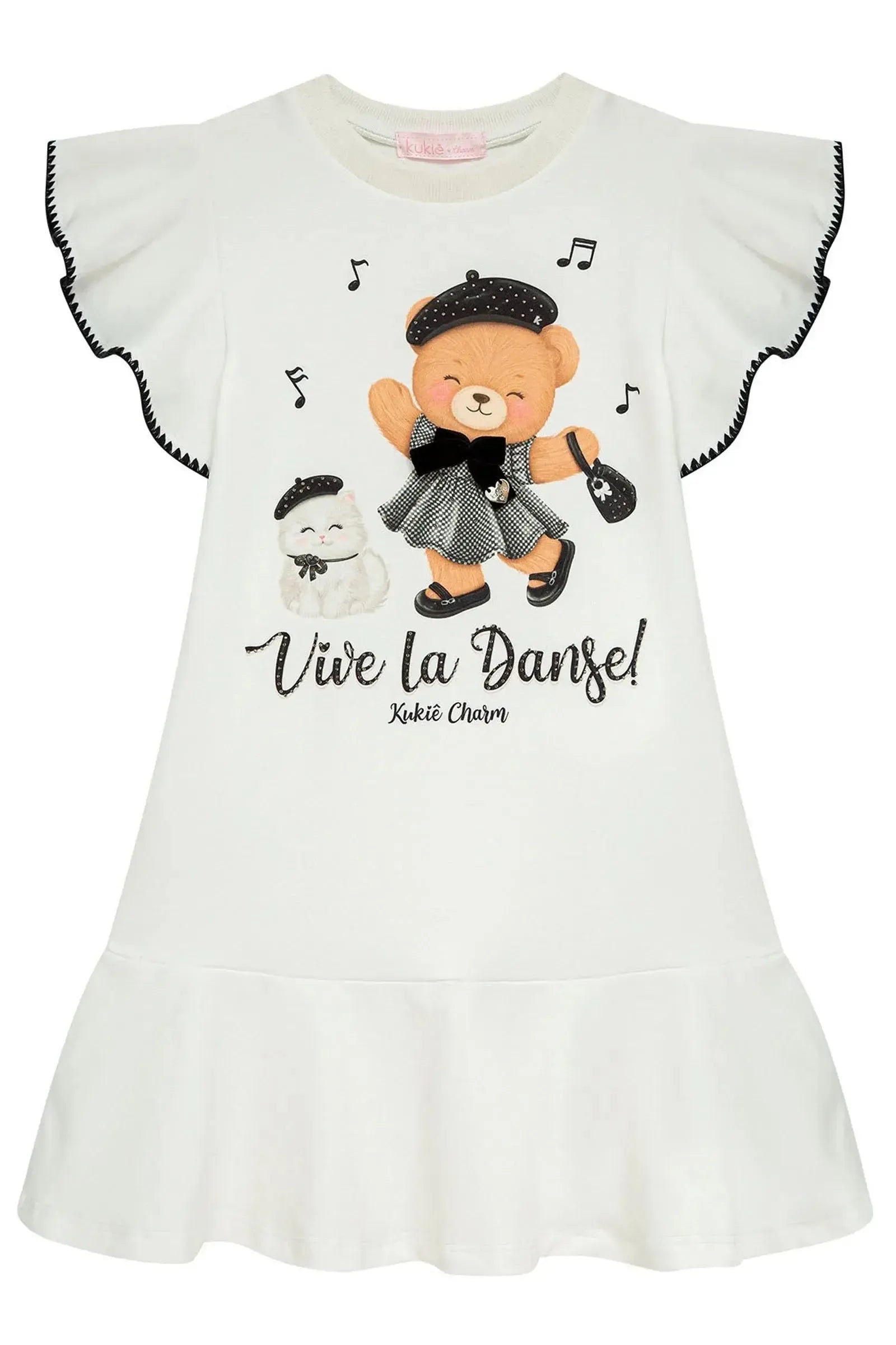 Vestido em Molecotton 96516 Kukiê Infantil Menina