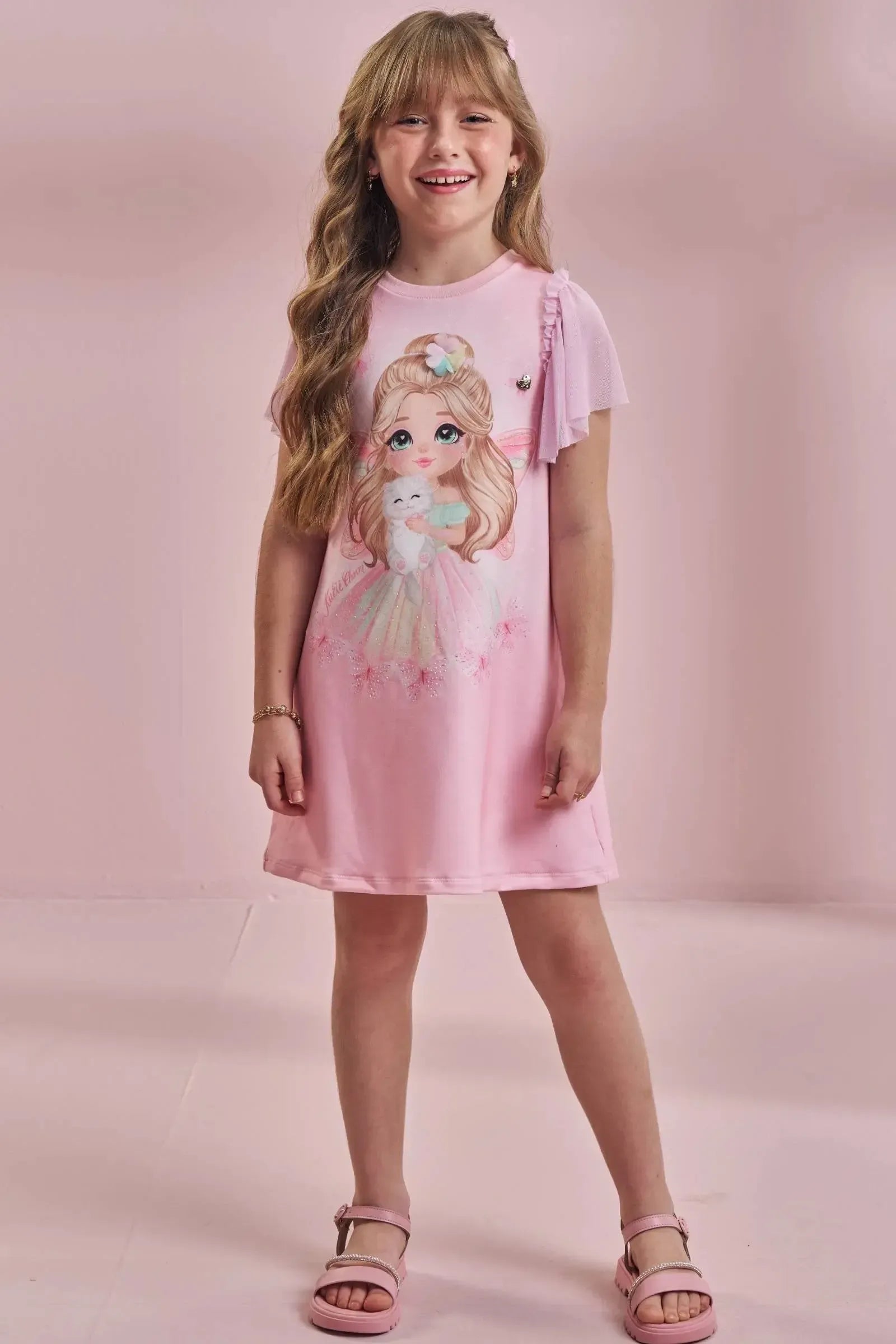 Vestido em Molecotton 96534 Kukiê Infantil Menina