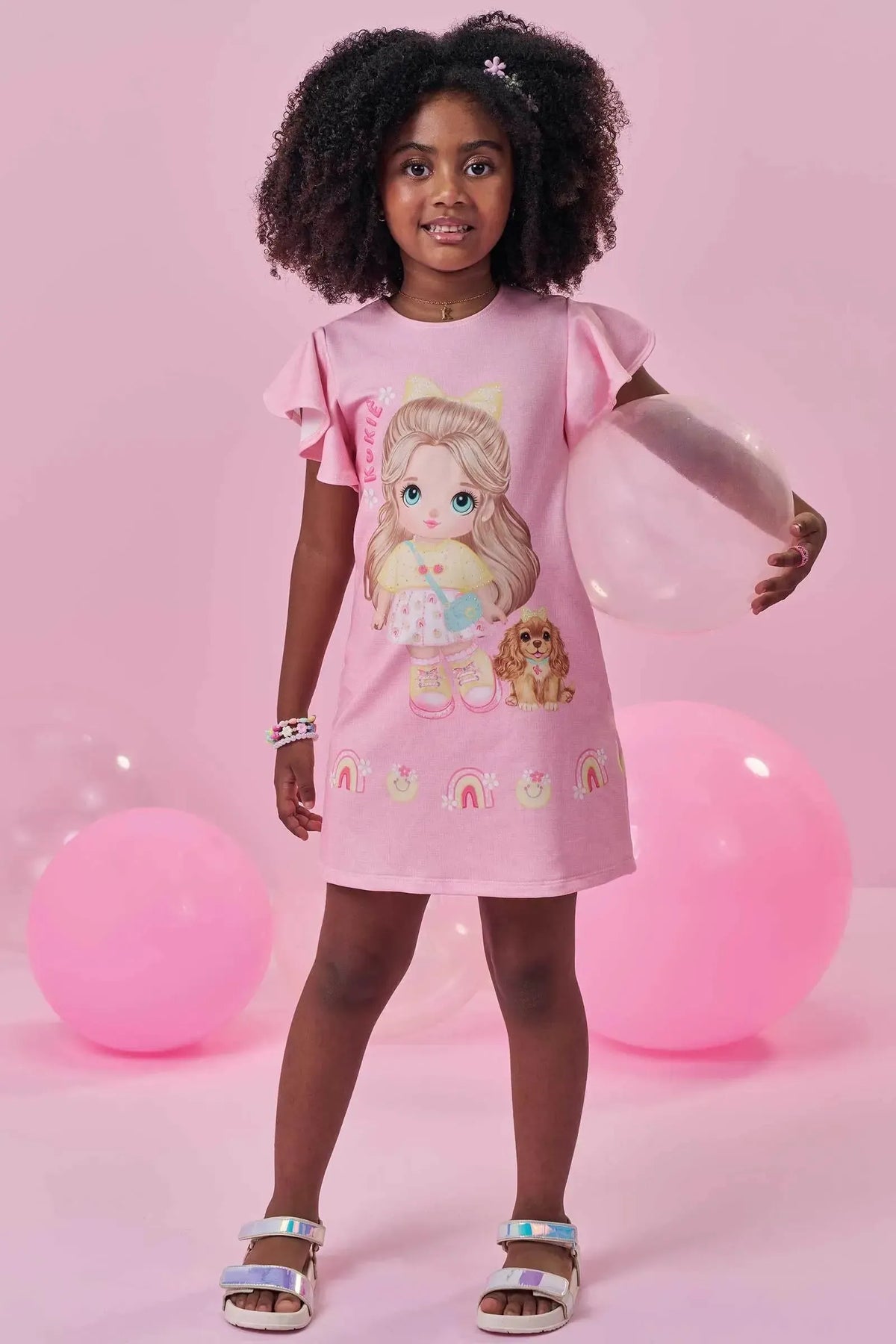 Vestido em Molecotton 98429 Kukiê Infantil Menina