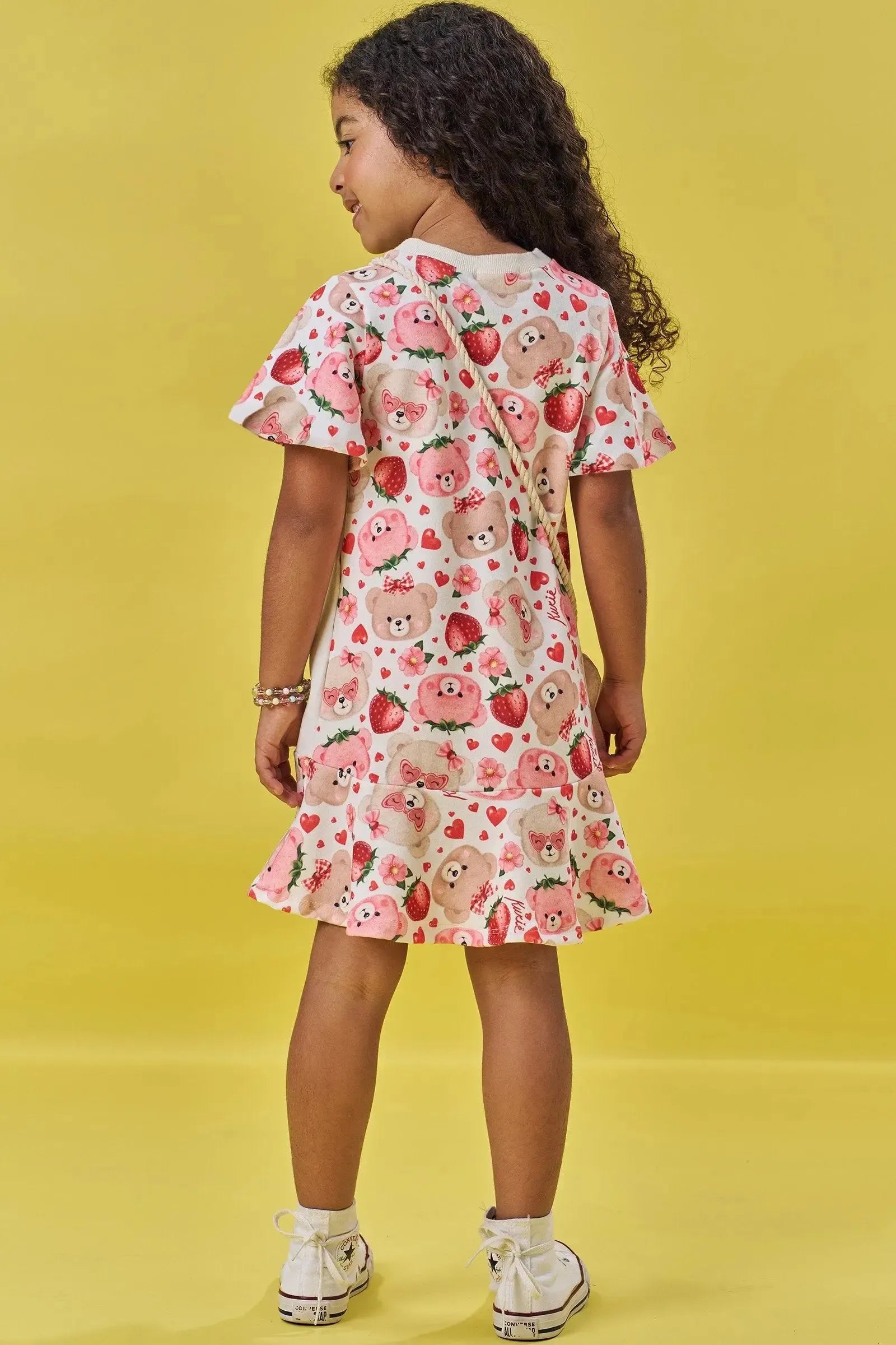 Vestido em Molecotton (acompanha Bolsa) 84217 Kukiê Infantil Menina