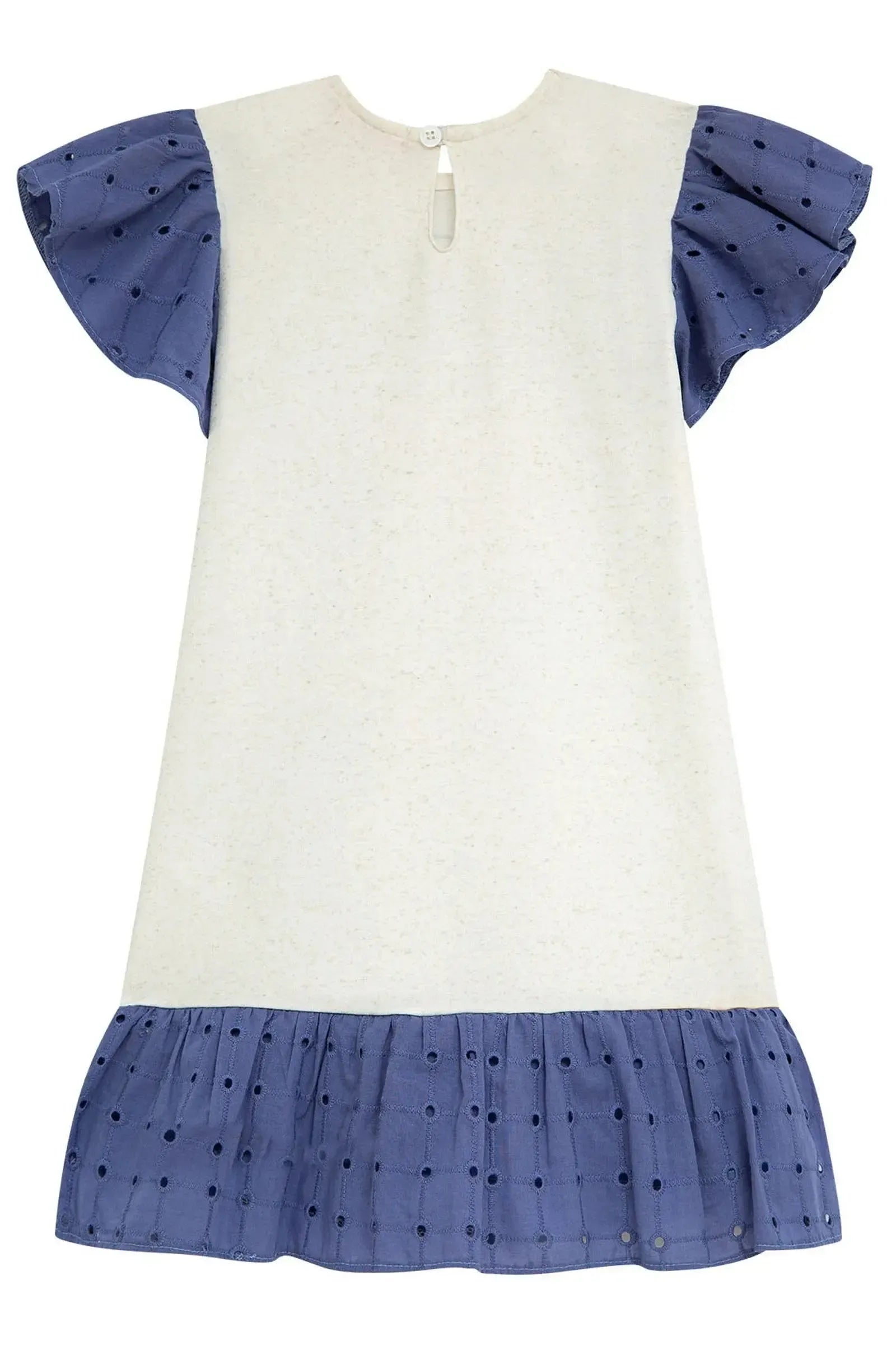 Vestido em Molecotton e Tecido Laise 93684 Kukiê Infantil Menina