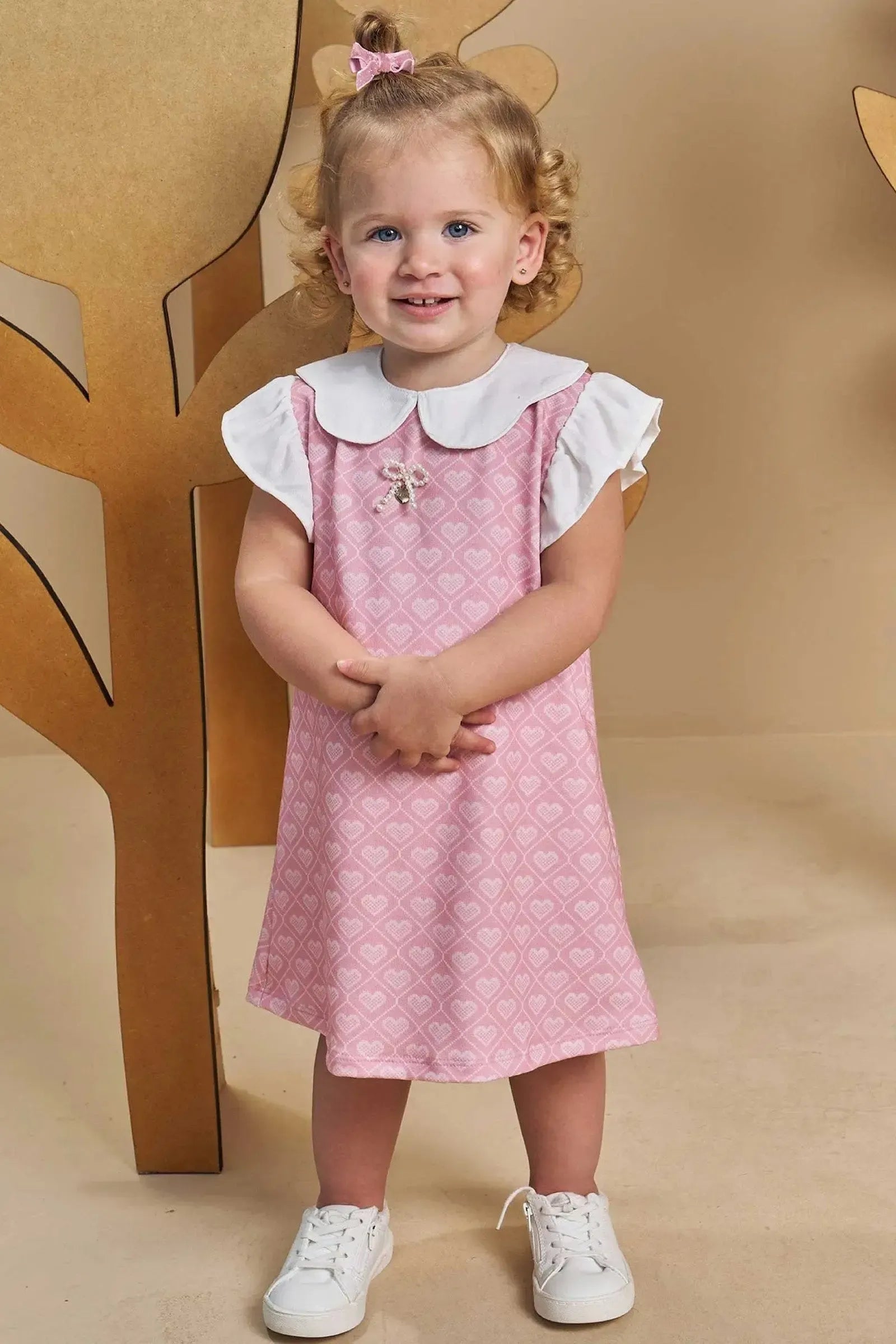Vestido em Molecotton e Viscose Sarjada 93458 Infanti Infantil Menina