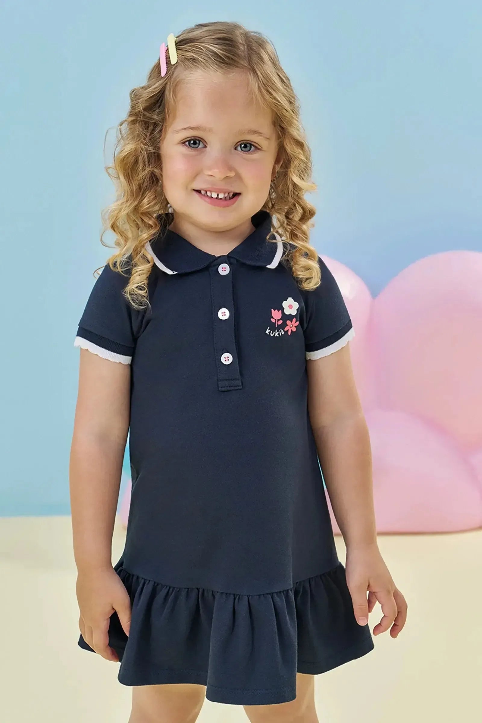 Vestido em Piquet com Elastano 94954 Kukiê Infantil Menina