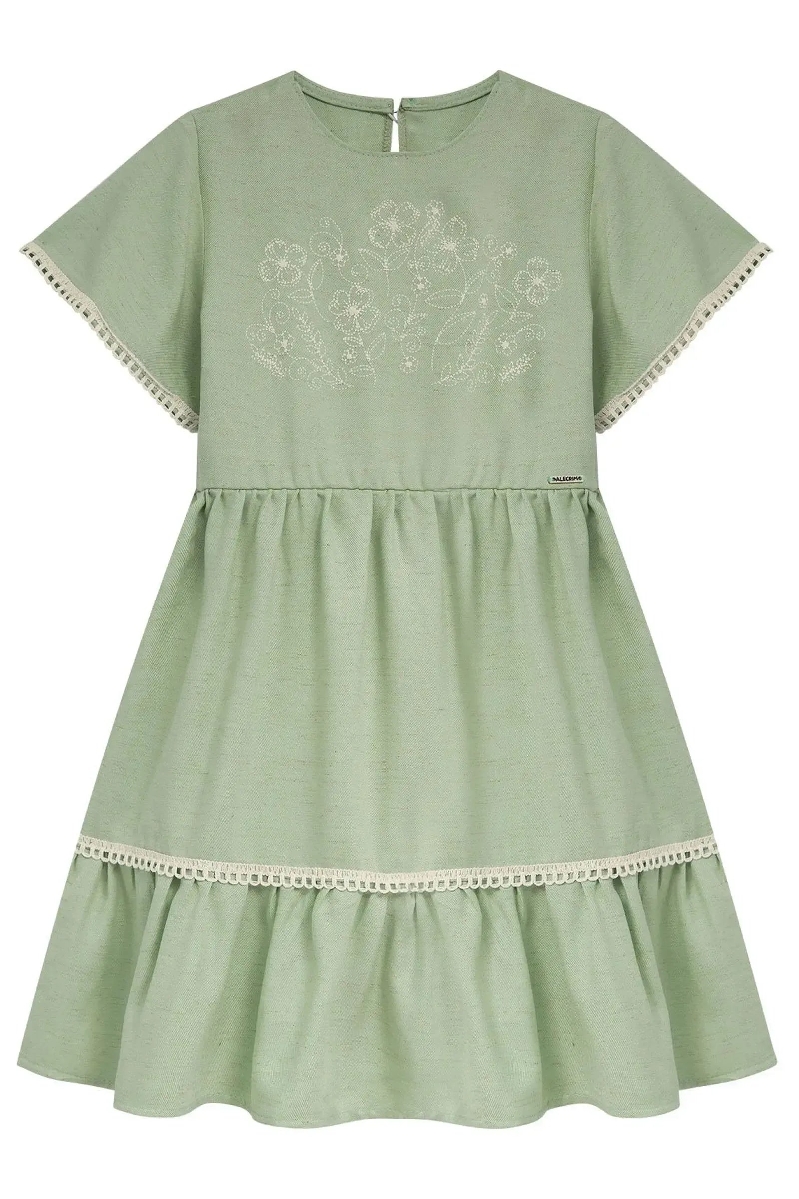 Vestido em Tecido Blend de Linho 94260 Kukiê Infantil Menina