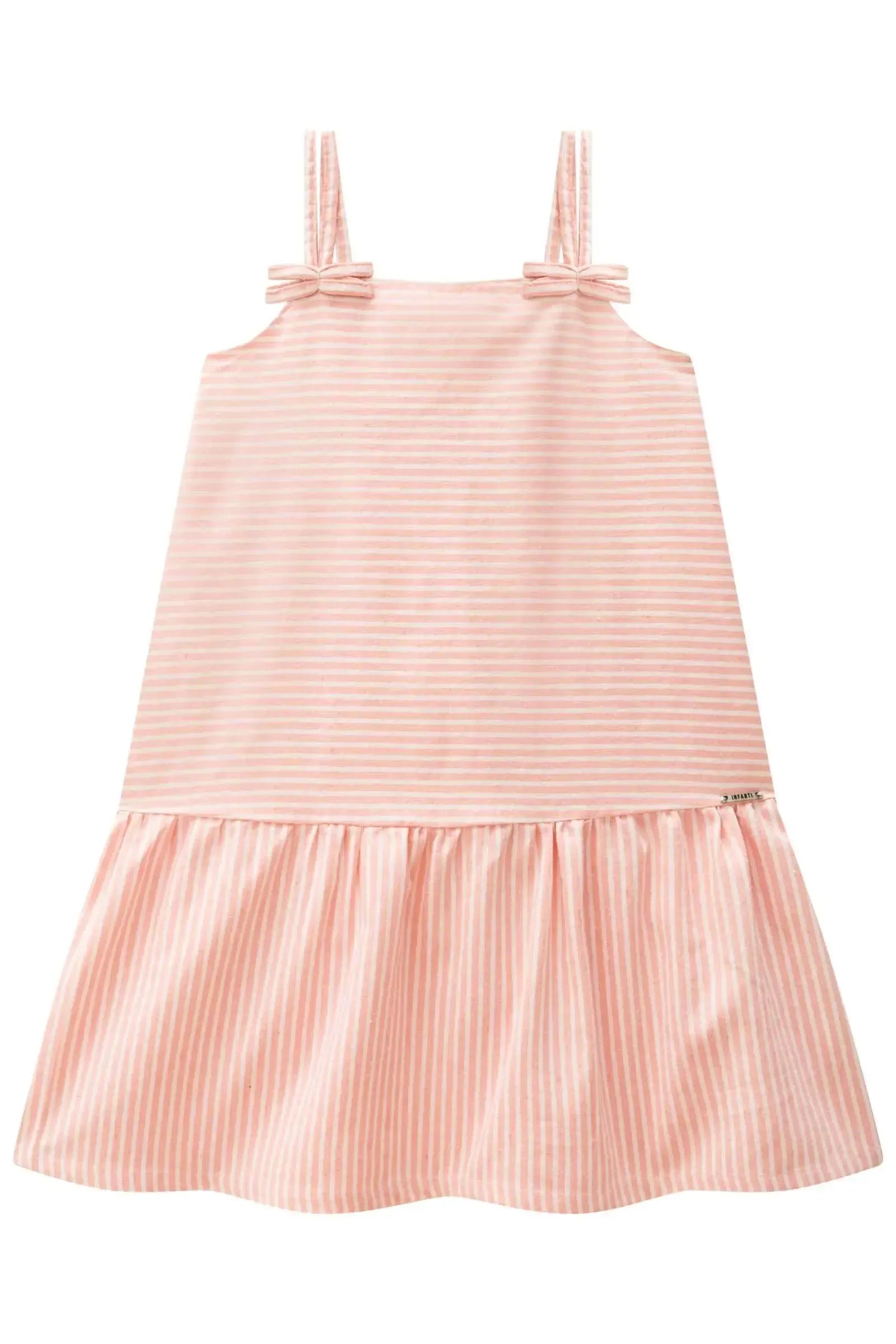 Vestido em Tecido Listrado 87946 Infanti Infantil Menina
