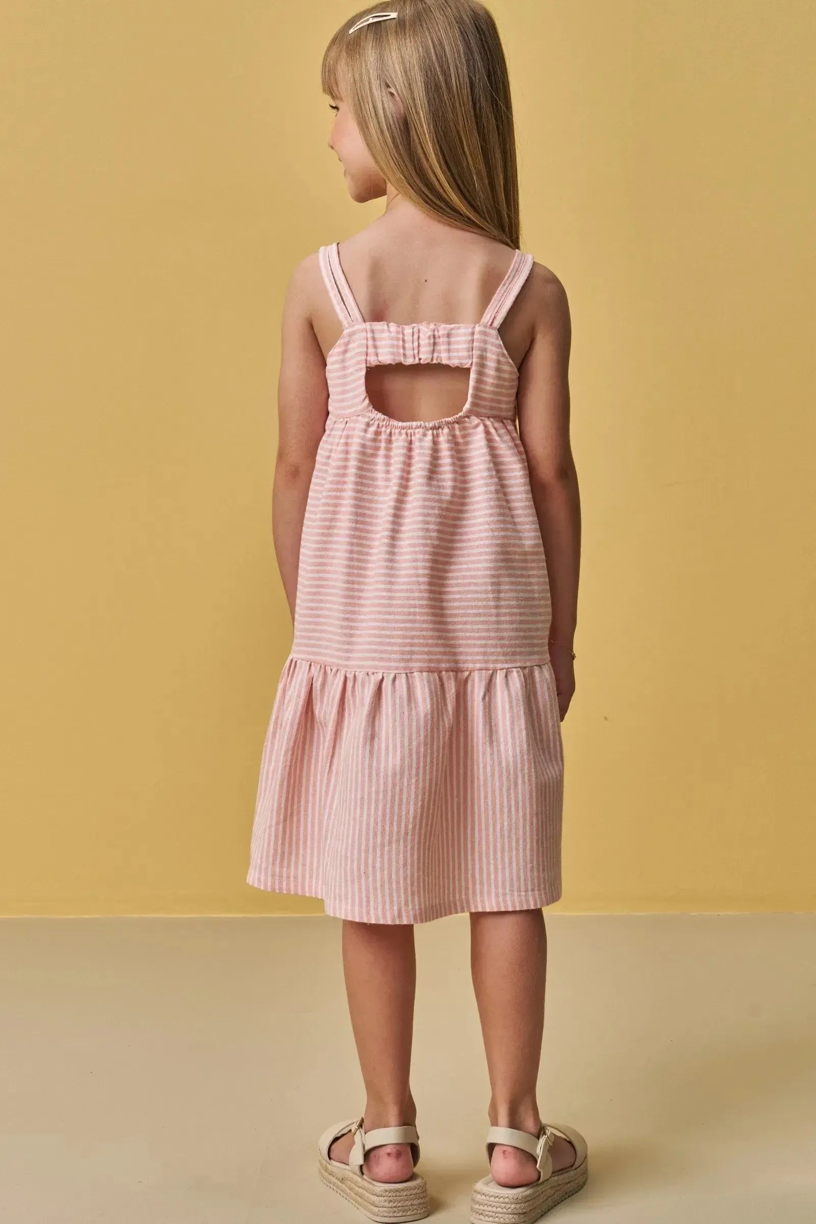 Vestido em Tecido Listrado 87946 Infanti Infantil Menina