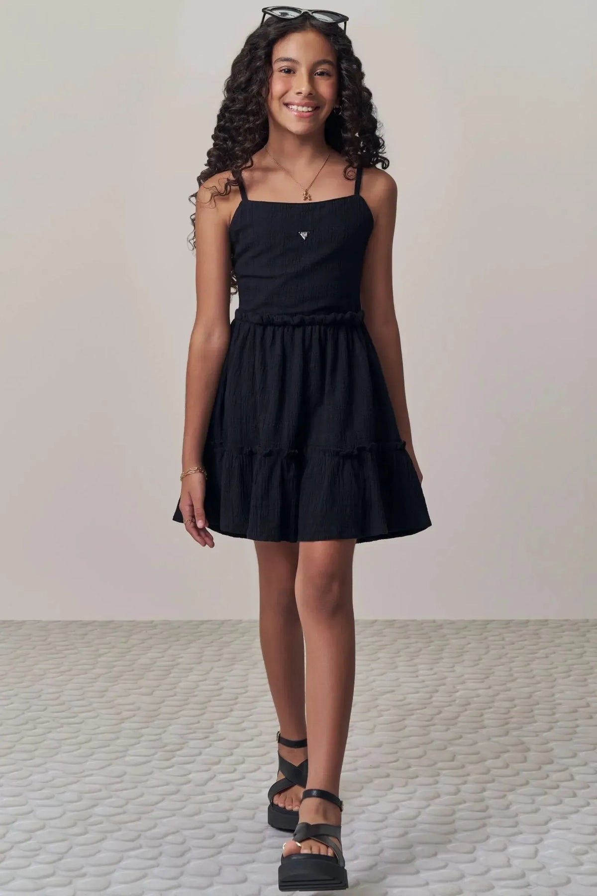 Vestido em Tecido Plano Aimee 98180 Lilimoon Teen Menina