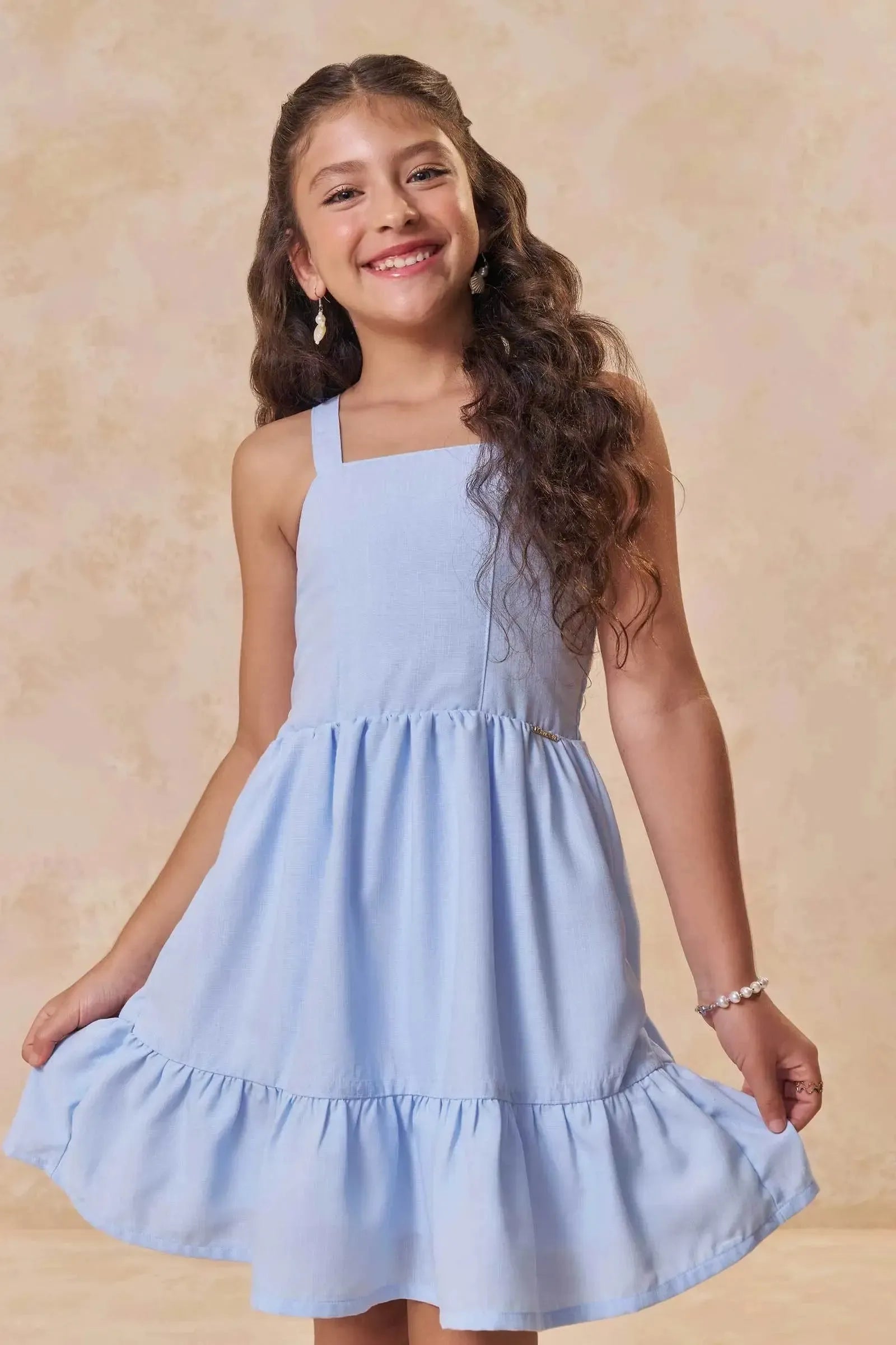 Vestido em Tecido Plano New Positano 95516 Lilimoon Teen Menina