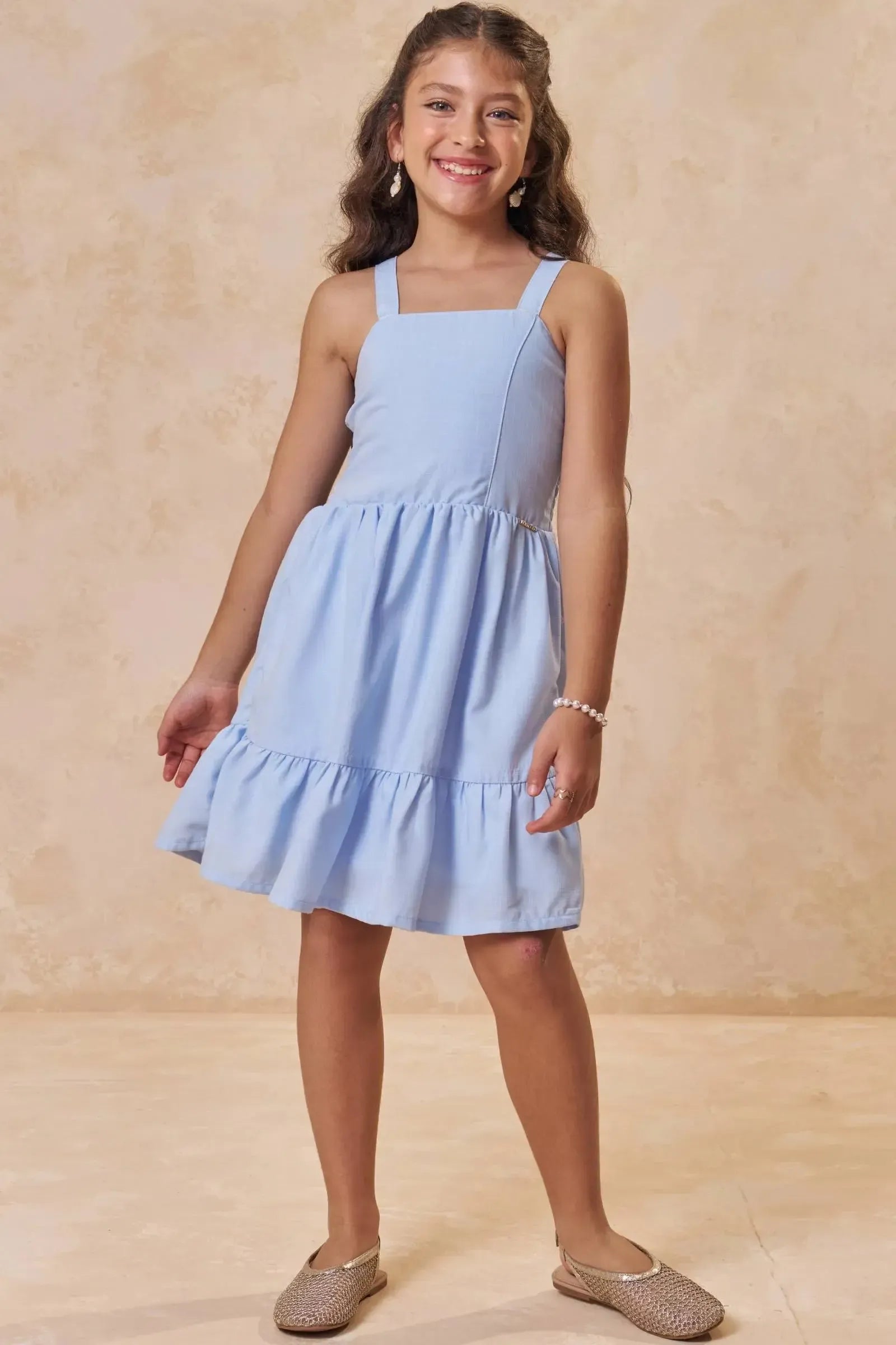 Vestido em Tecido Plano New Positano 95516 Lilimoon Teen Menina
