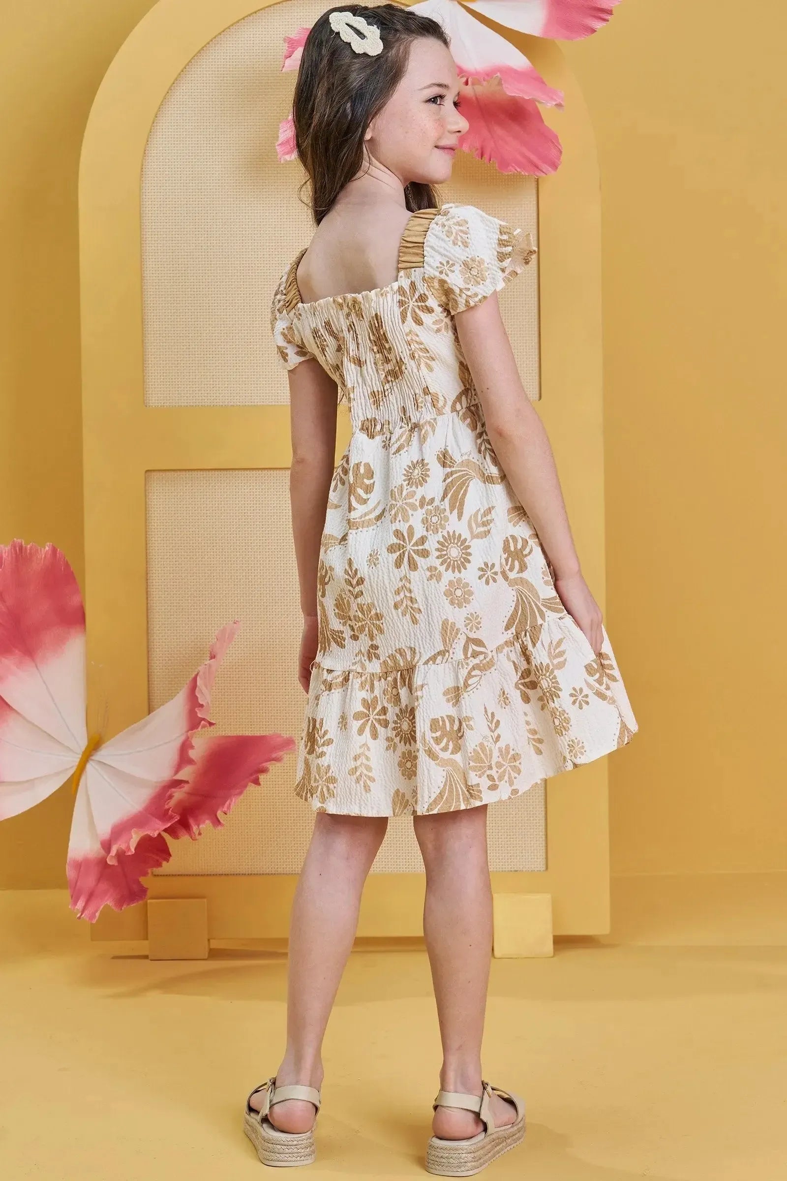 Vestido em Tecido Texturizado 82984 Infanti Infantil Menina