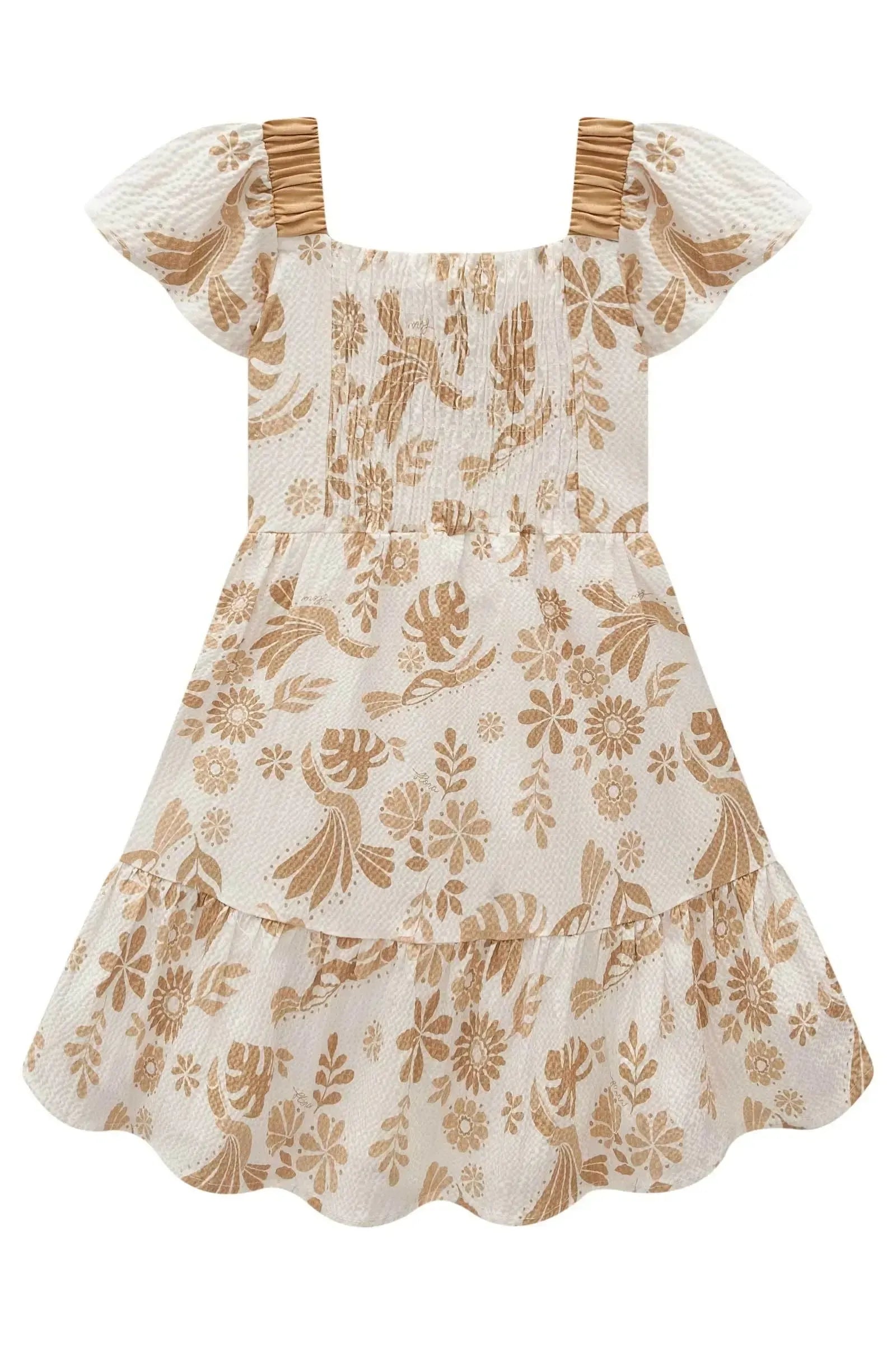 Vestido em Tecido Texturizado 82984 Infanti Infantil Menina