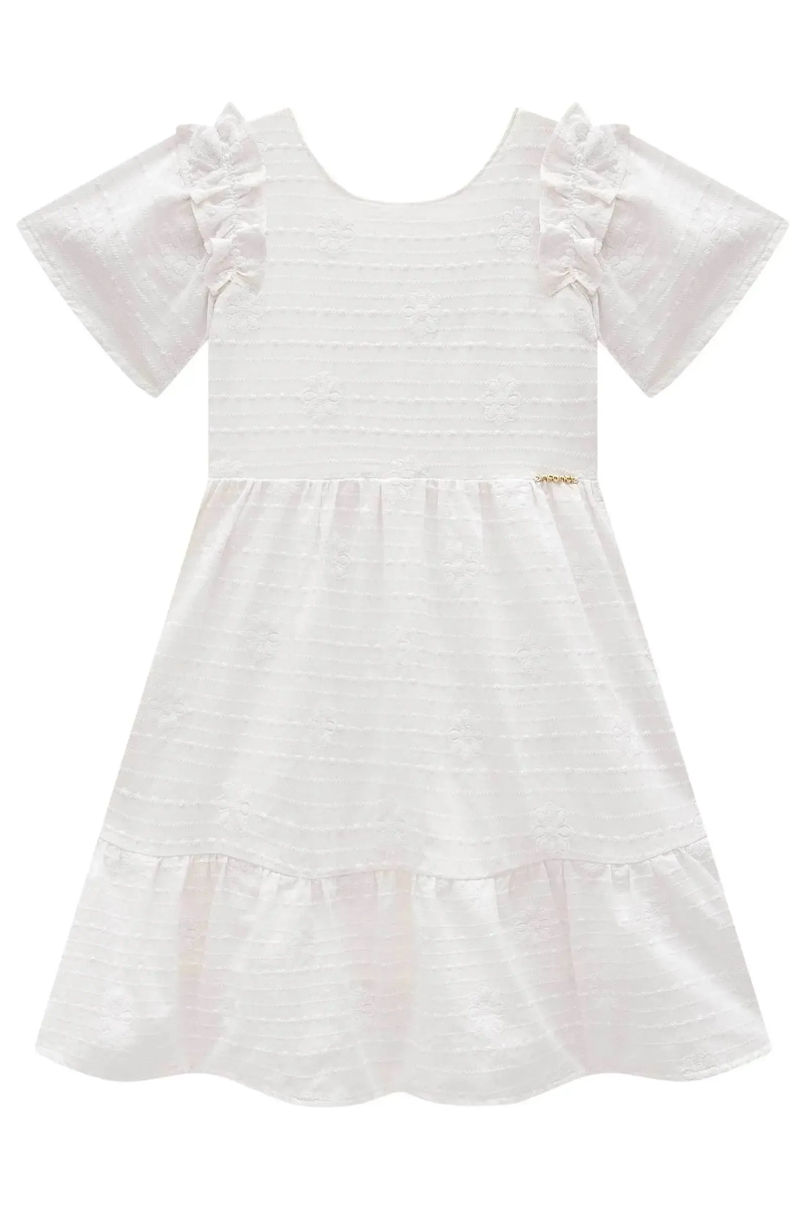 Vestido em Tricoline Bordada 98534 Infanti Infantil Menina