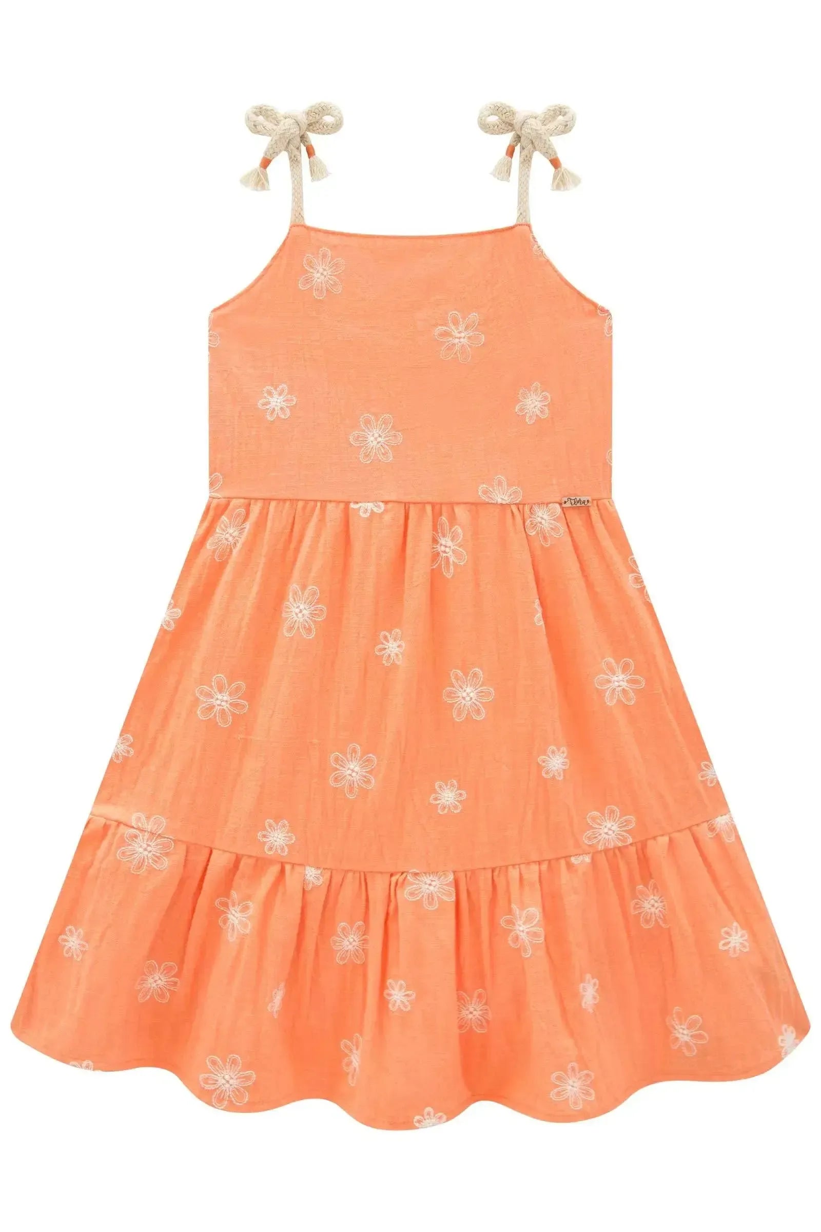 Vestido em Tricoline Bordado 86512 Infanti Infantil Menina