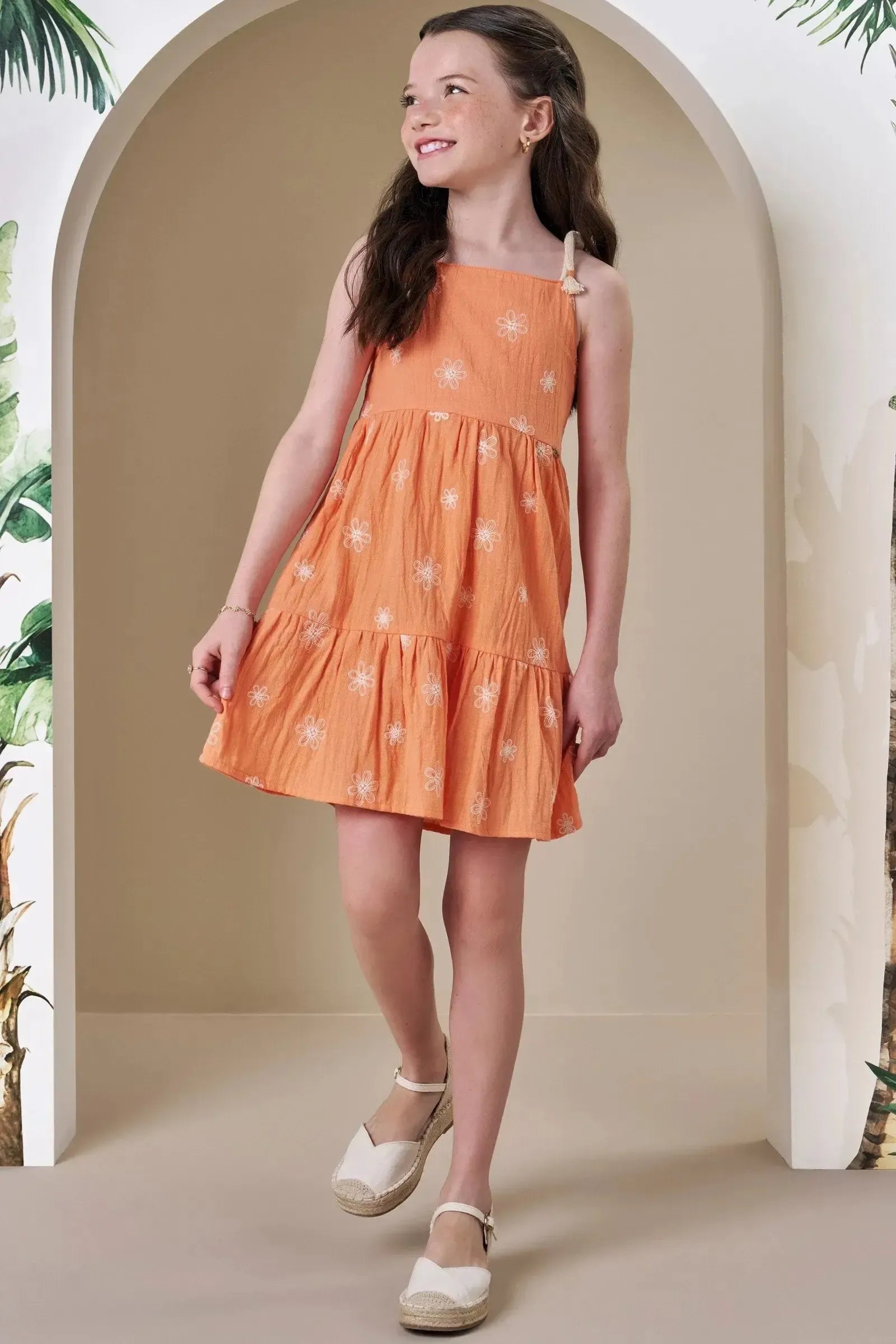 Vestido em Tricoline Bordado 86512 Infanti Infantil Menina