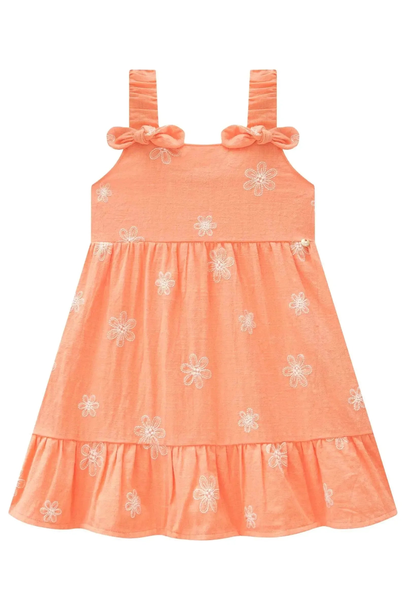 Vestido em Tricoline Bordado 86866 Infanti Bebê Menina
