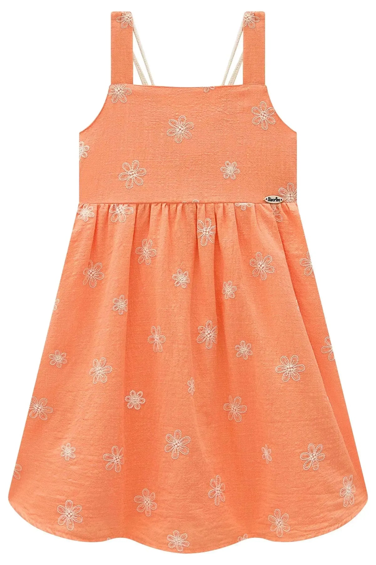 Vestido em Tricoline Bordado 99021 Kukiê Infantil Menina