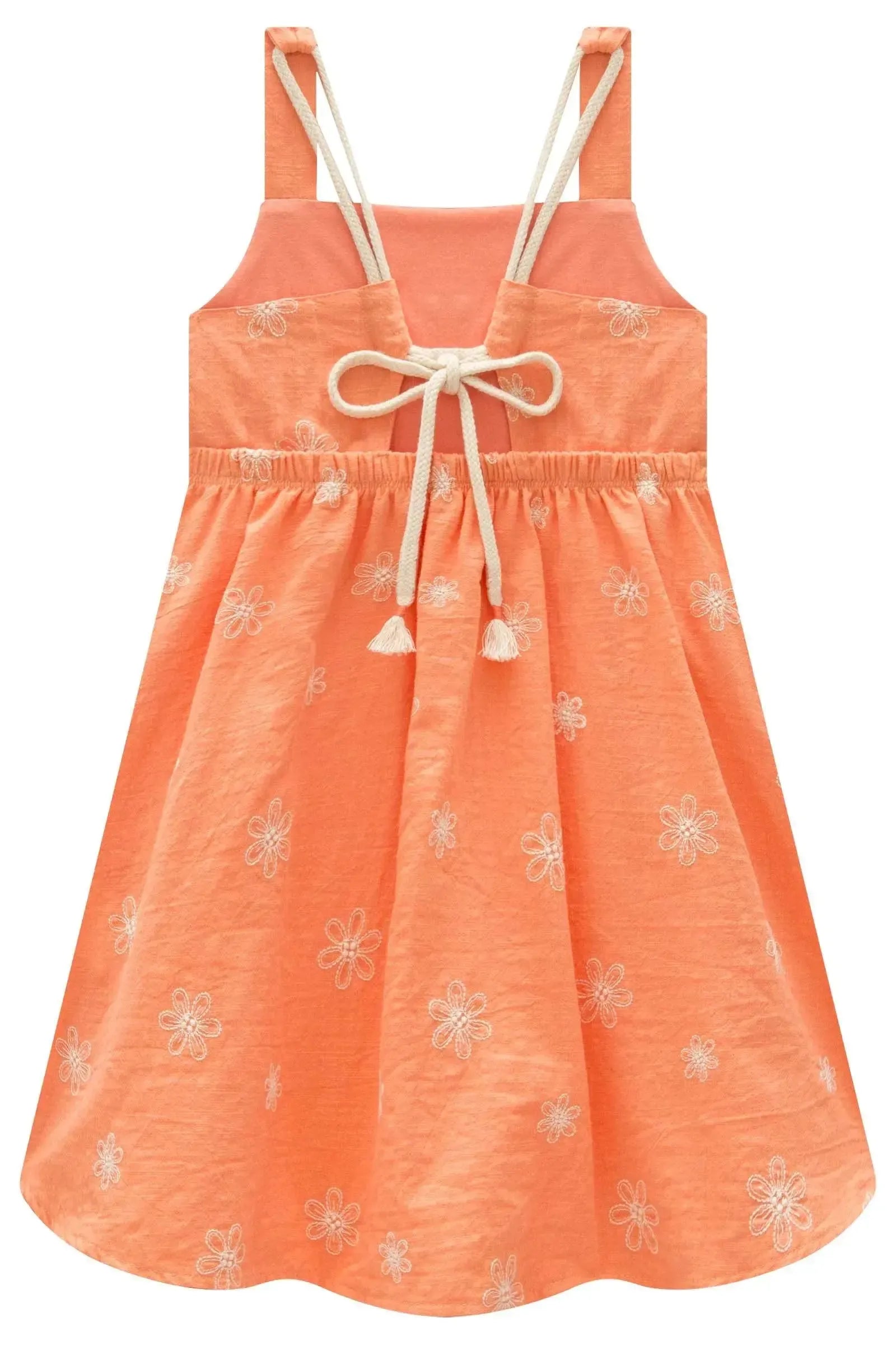 Vestido em Tricoline Bordado 99021 Kukiê Infantil Menina