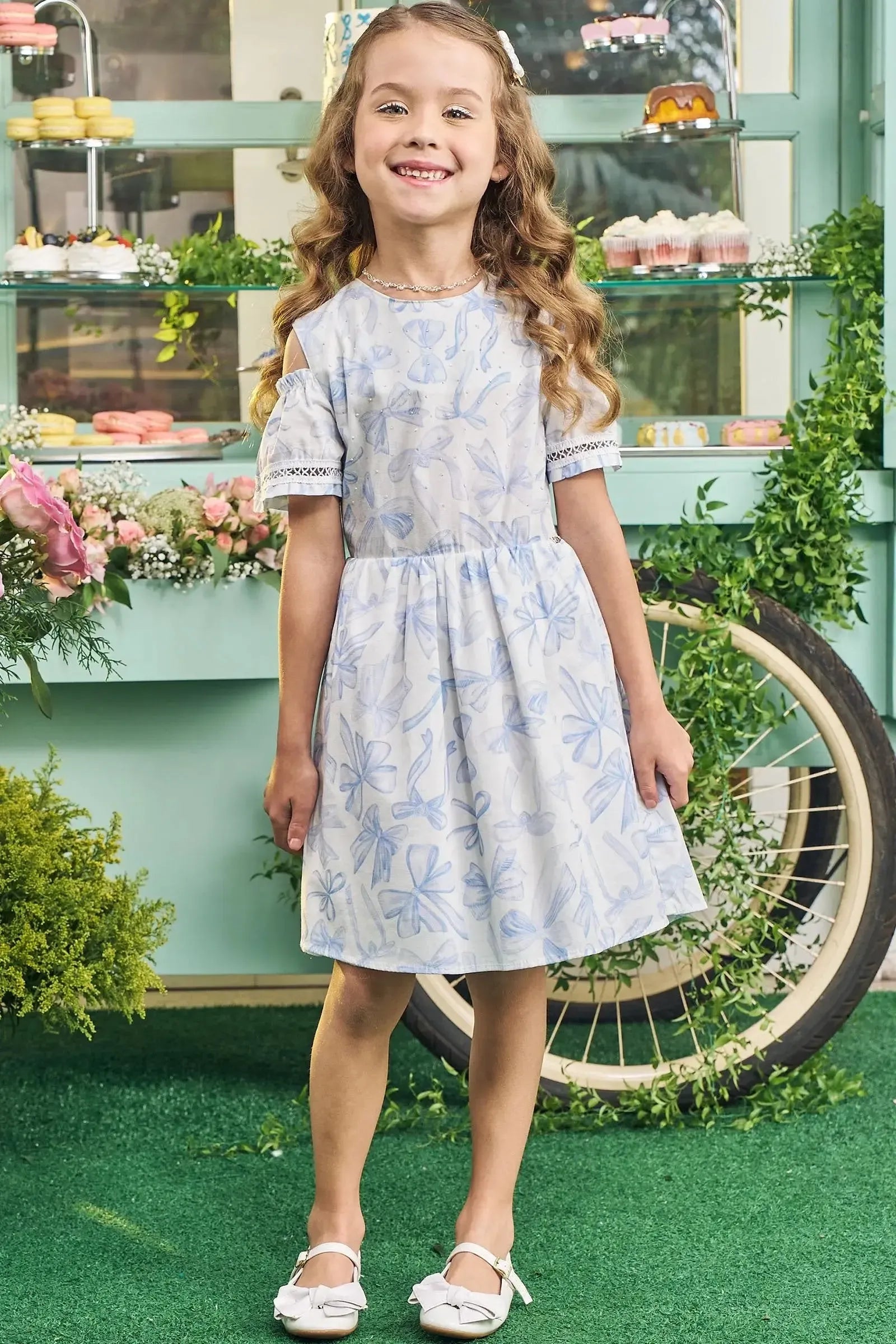 Vestido em Tricoline com Elastano 83190 Kukiê Infantil Menina