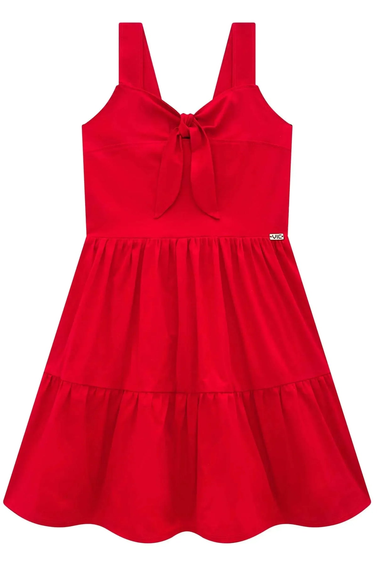 Vestido em Tricoline com Elastano 98264 Vic Teen Menina