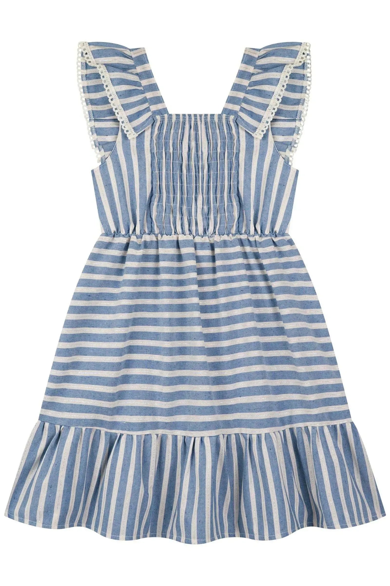 Vestido em Tricoline Listrado 87774 Kukiê Infantil Menina