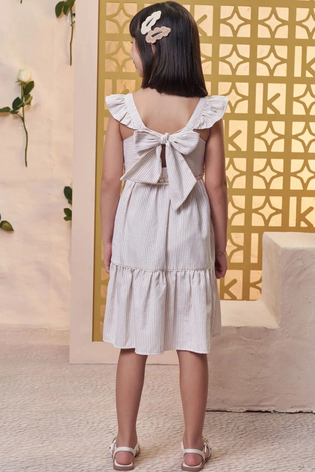 Vestido em Tricoline Listrado 98951 Kukiê Infantil Menina