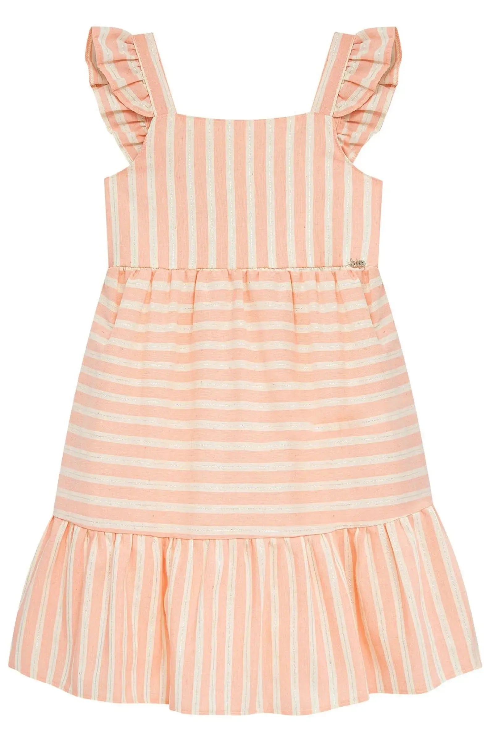 Vestido em Tricoline Listrado Shine 93691 Kukiê Infantil Menina
