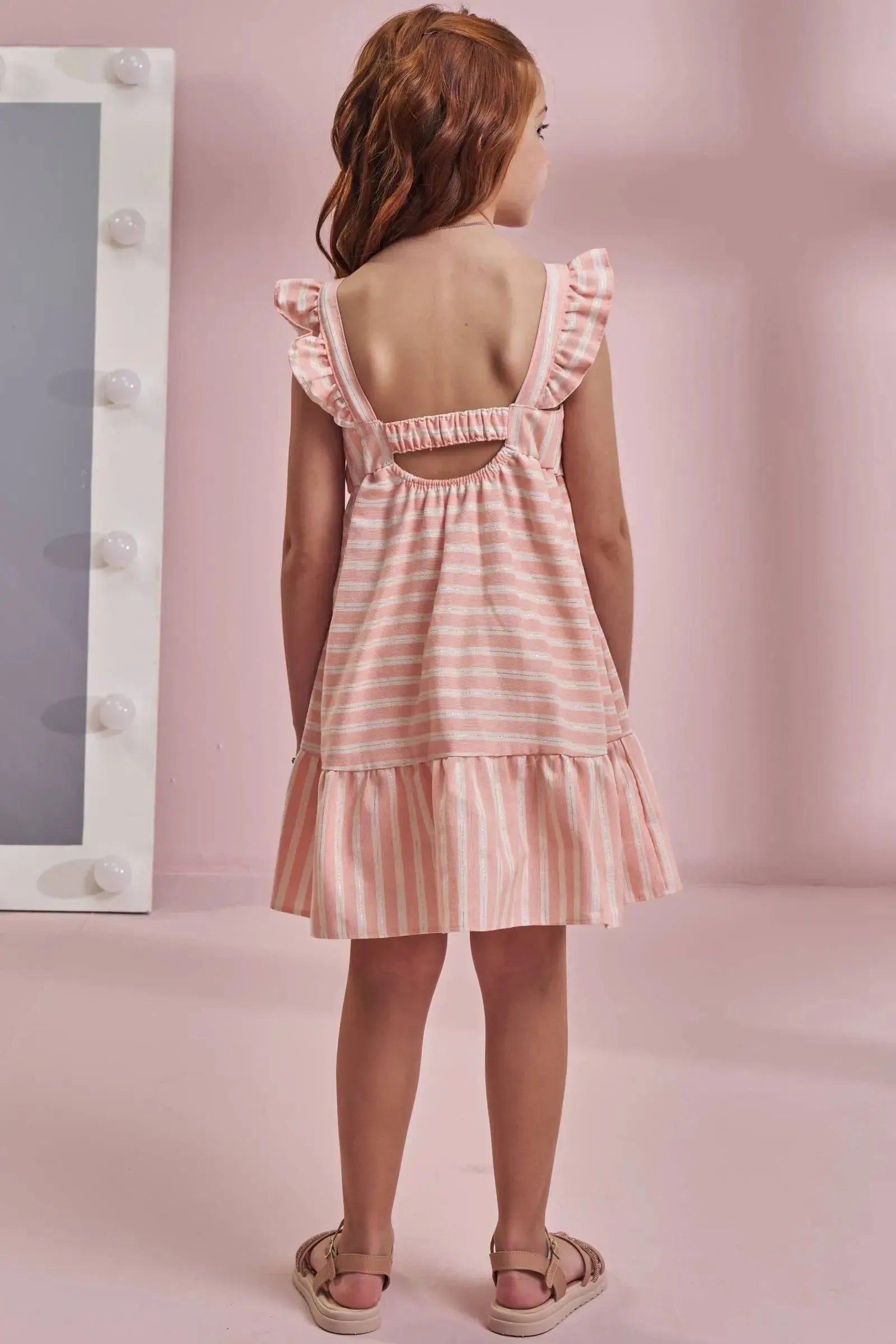 Vestido em Tricoline Listrado Shine 93691 Kukiê Infantil Menina