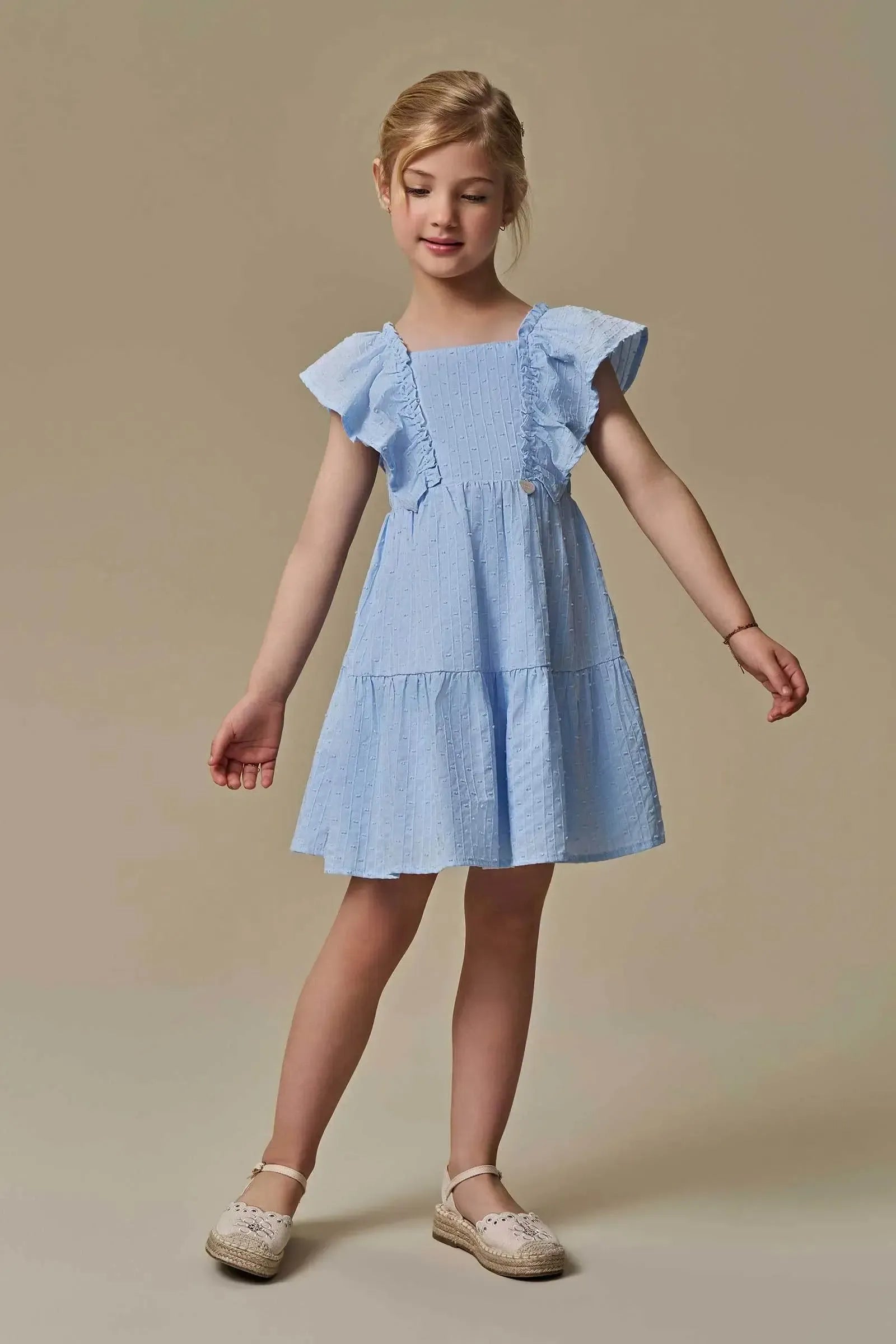 Vestido em Tricoline Maquinetado 96669 Infanti Infantil Menina