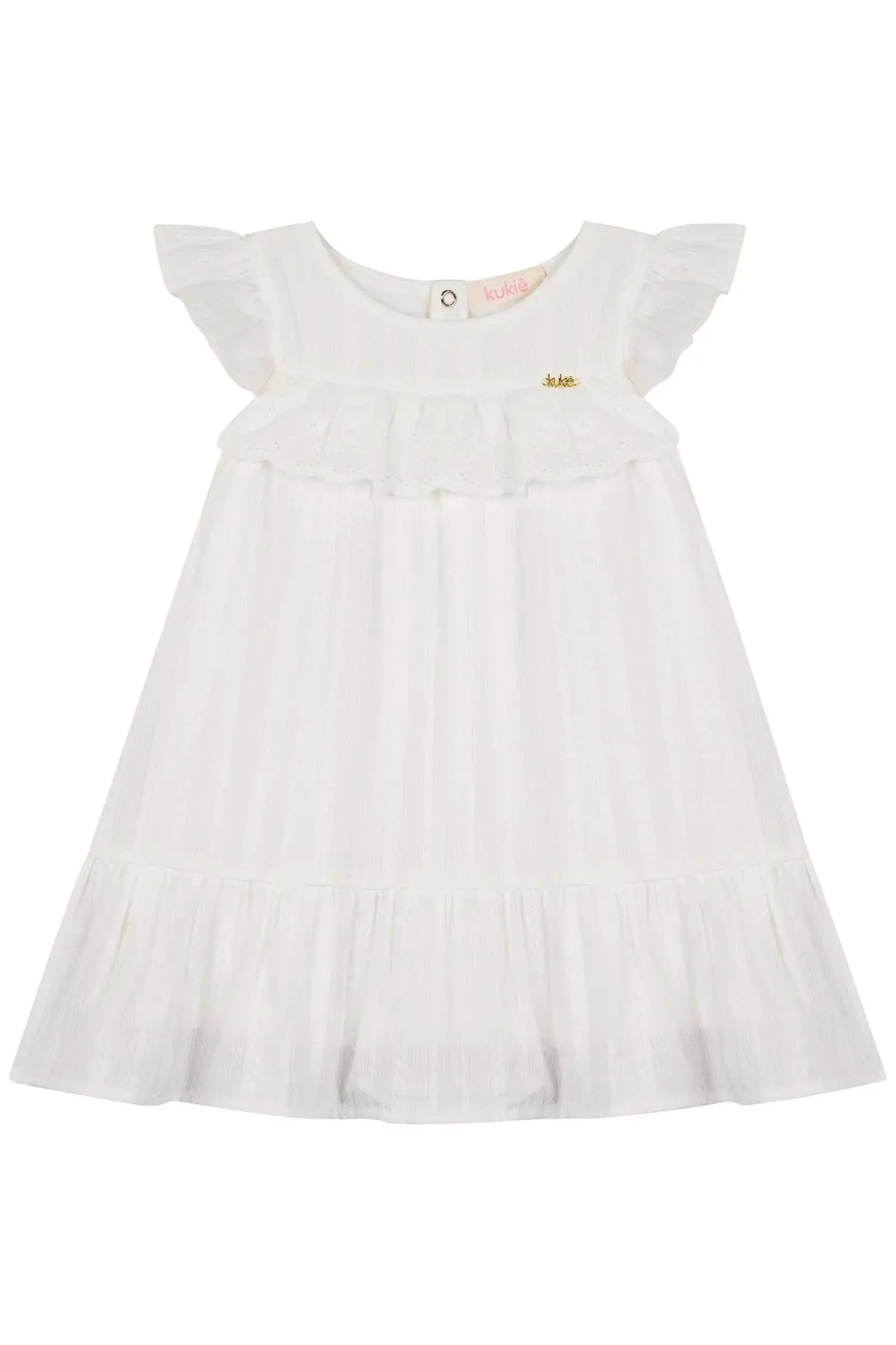 Vestido em Tricoline Textura 100% Algodão 87856 Kukiê Bebê Menina