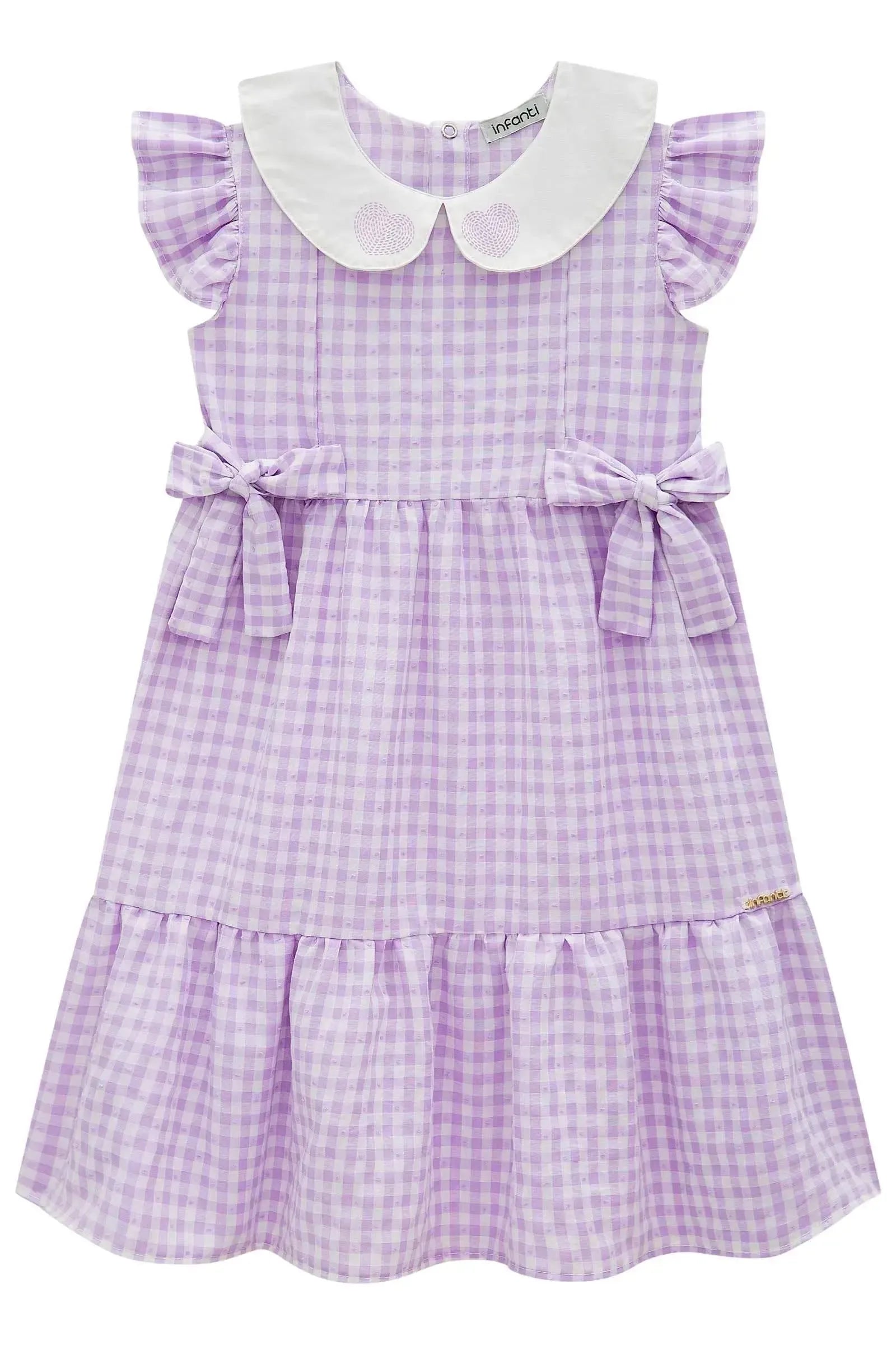 Vestido em Tricoline Vichy 99148 Infanti Infantil Menina