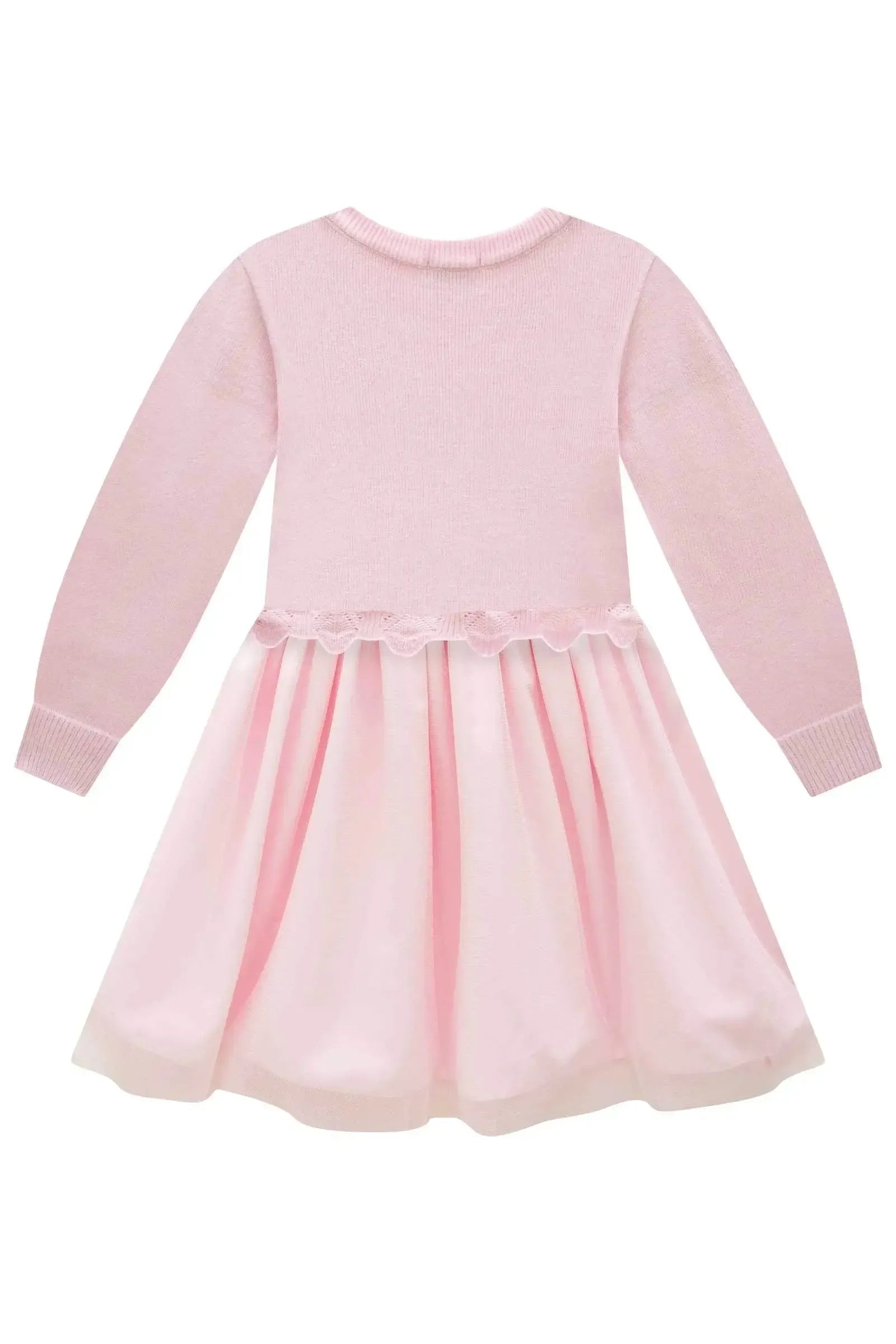 Vestido em Tricot Prime e Tule com Elastano 87684 Infanti Infantil Menina