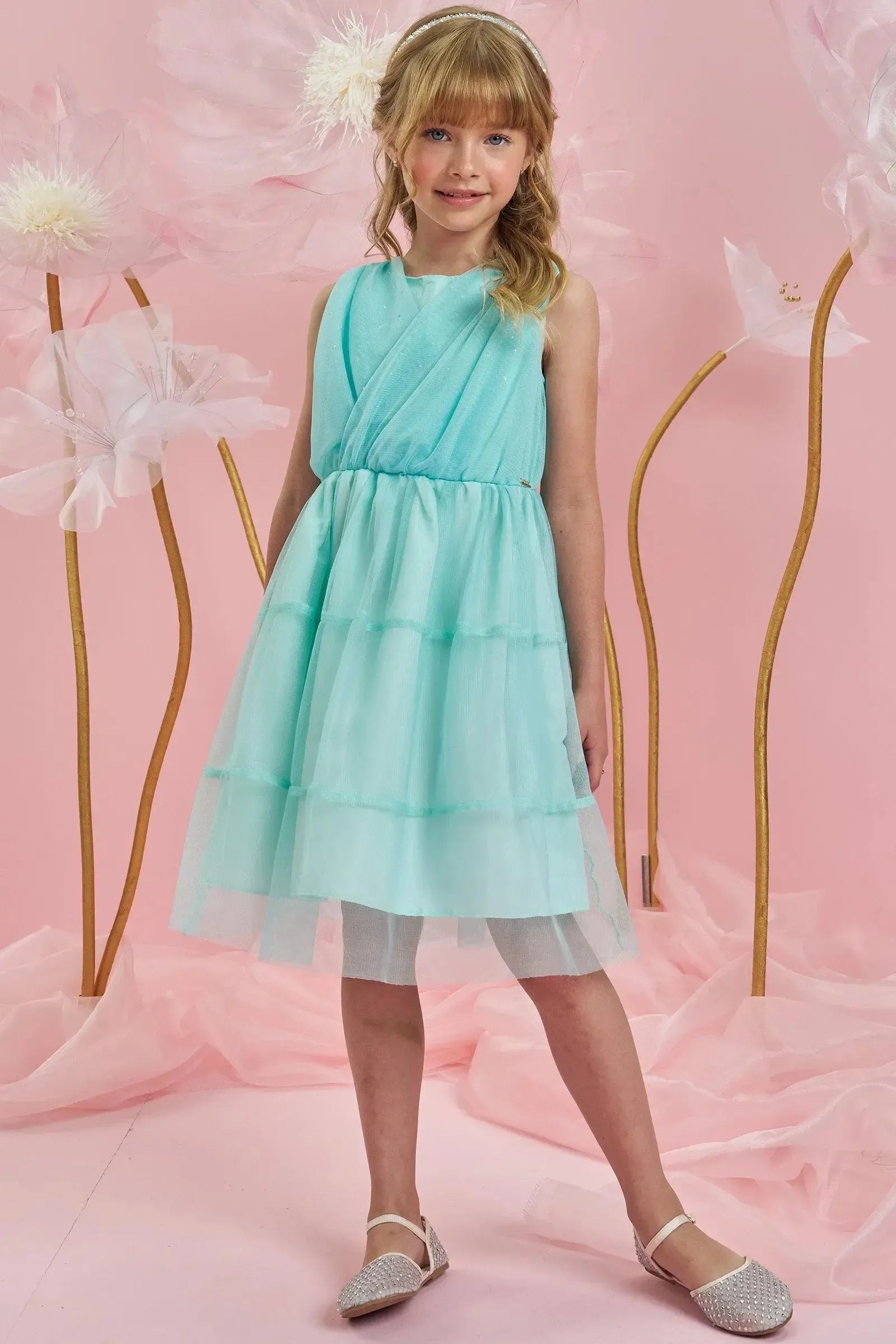 Vestido em Tule 84010 Infanti Infantil Menina