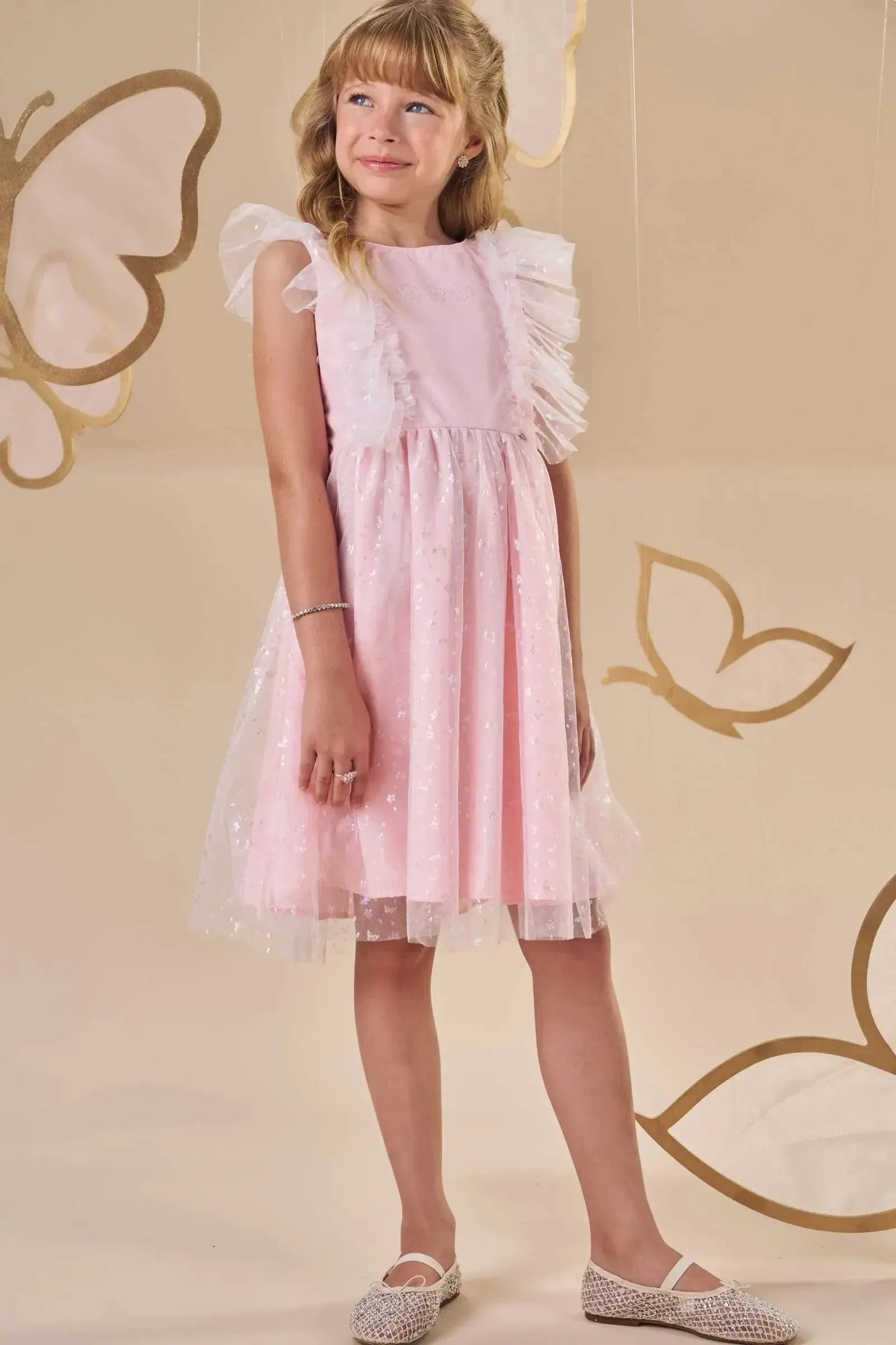 Vestido em Tule Borboleta 87184 Infanti Infantil Menina